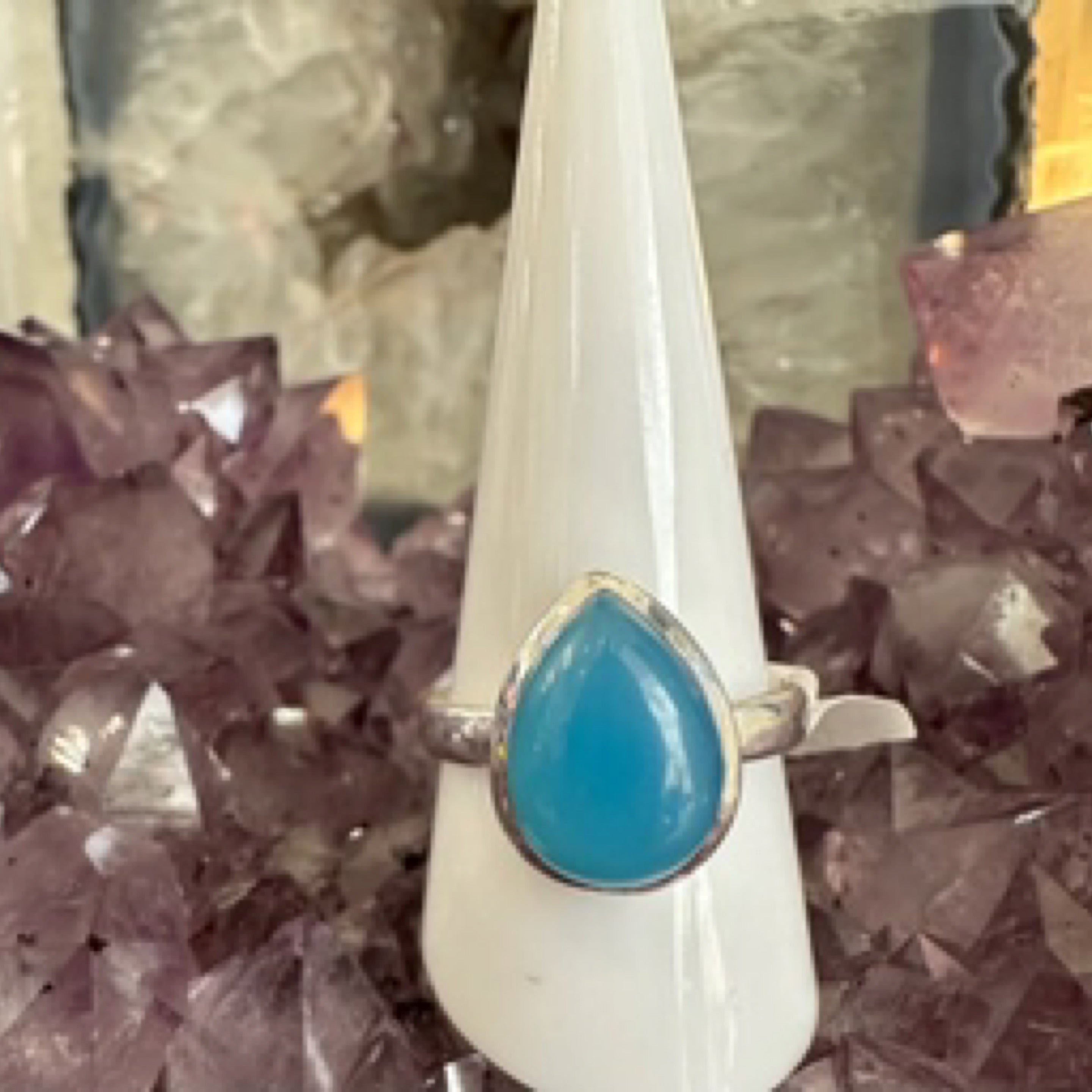 Aquamarine Sterling Silver Ring - Size 10 - Quality Gemstone Jewellery