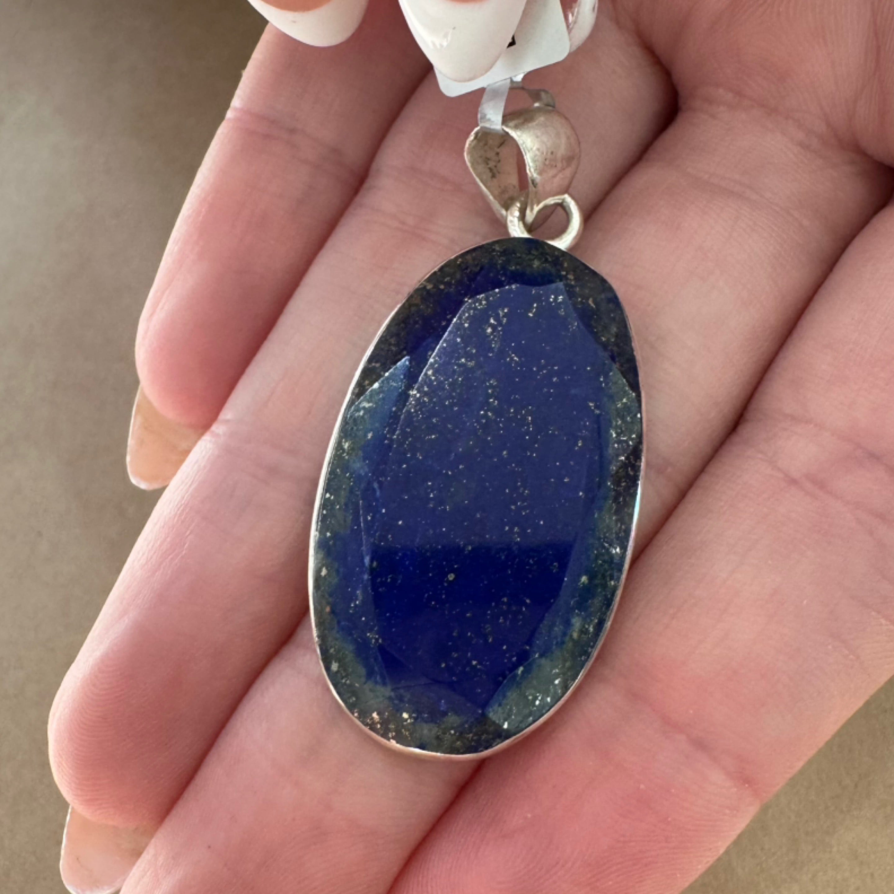 Lapis Lazuli Oval Sterling Silver Pendant
