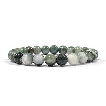 Tree Agate Bead Bracelet 8mm