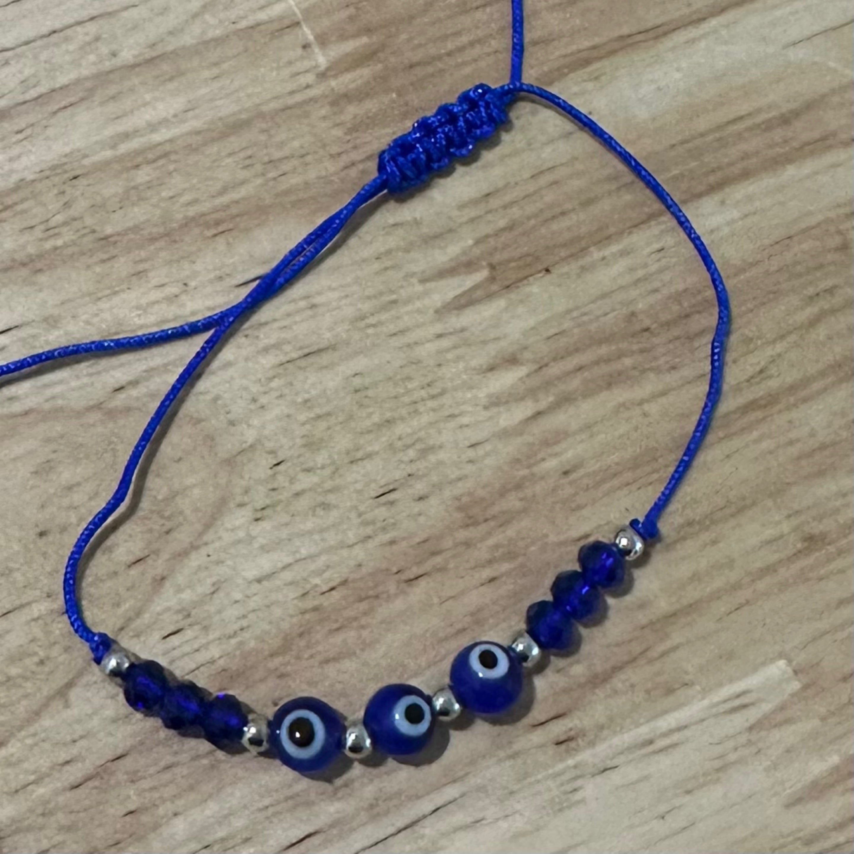 Blue Eye / Evil Eye of Protection Blue Cord Bracelet