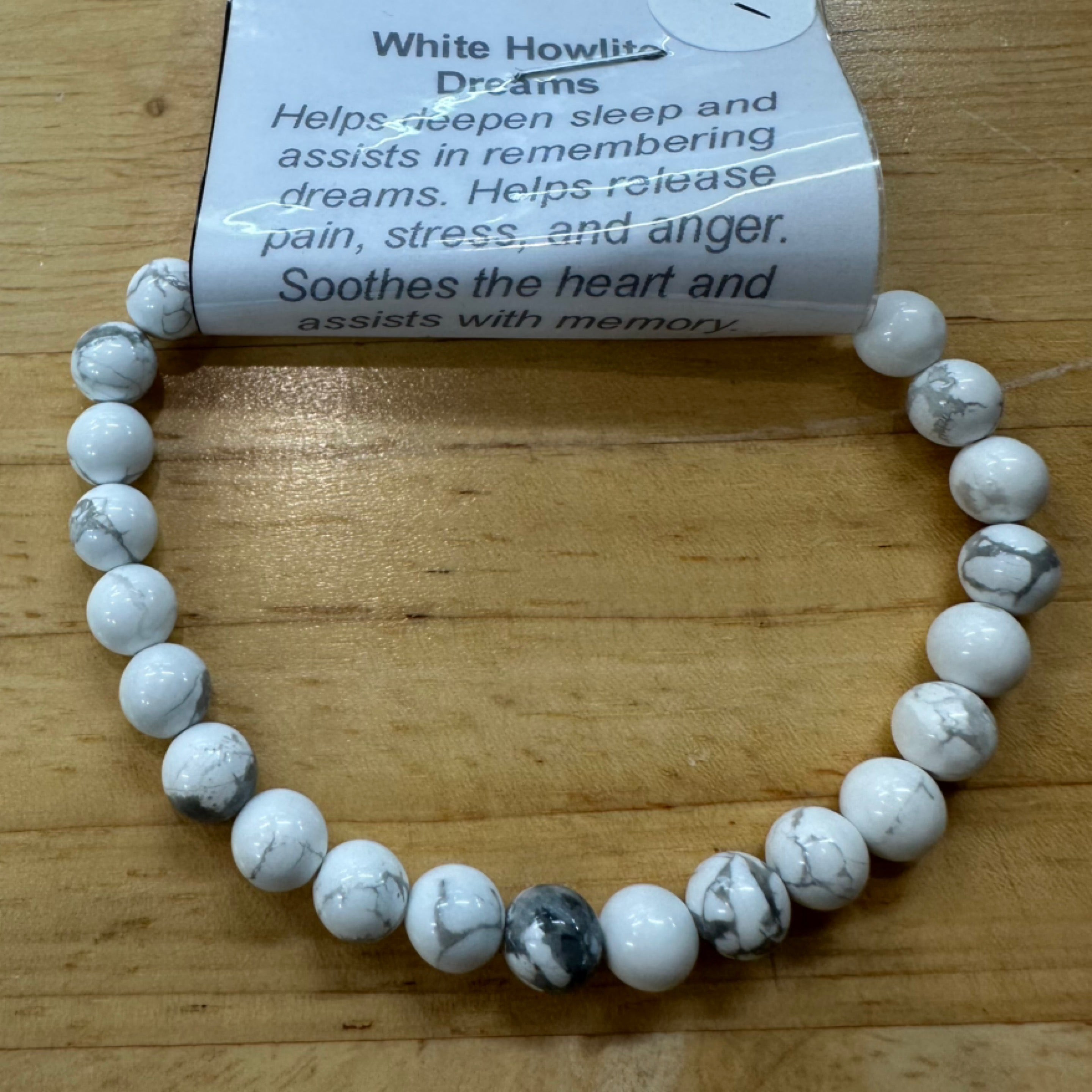White Howlite - Dreams - Crystal Bead Bracelet
