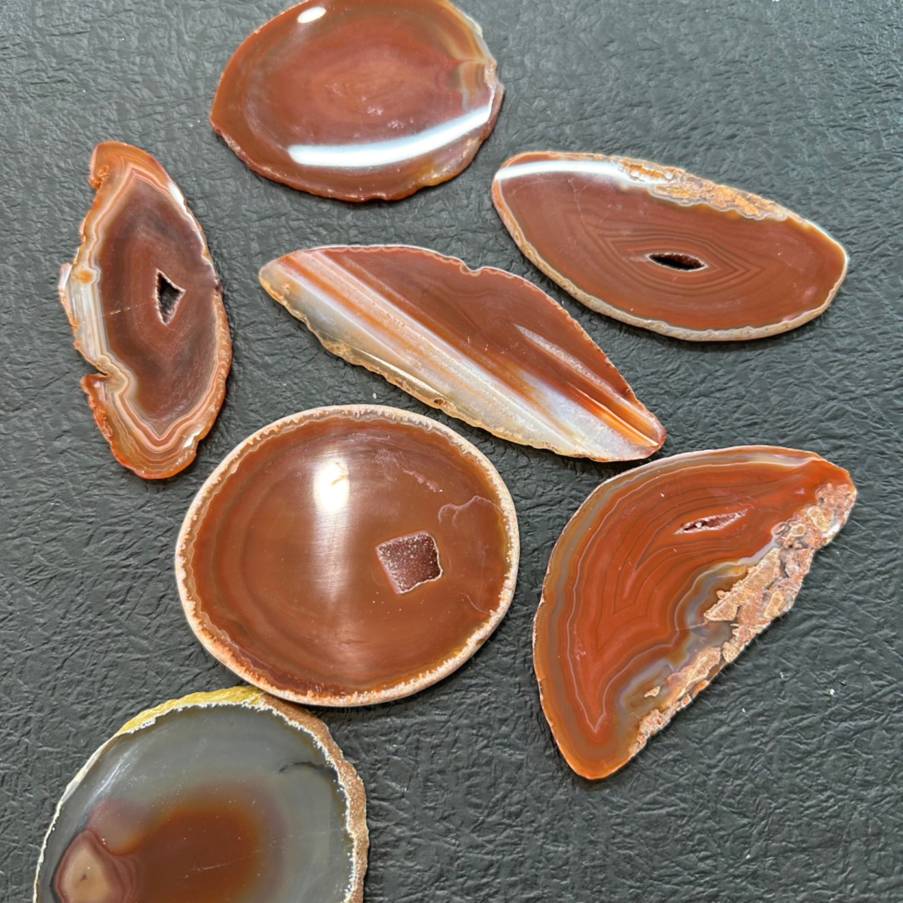 Chocolate Agate Slice (Colour enhanced)