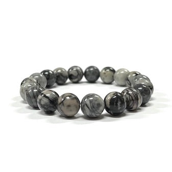 Web Jasper Bead Bracelet 10mm