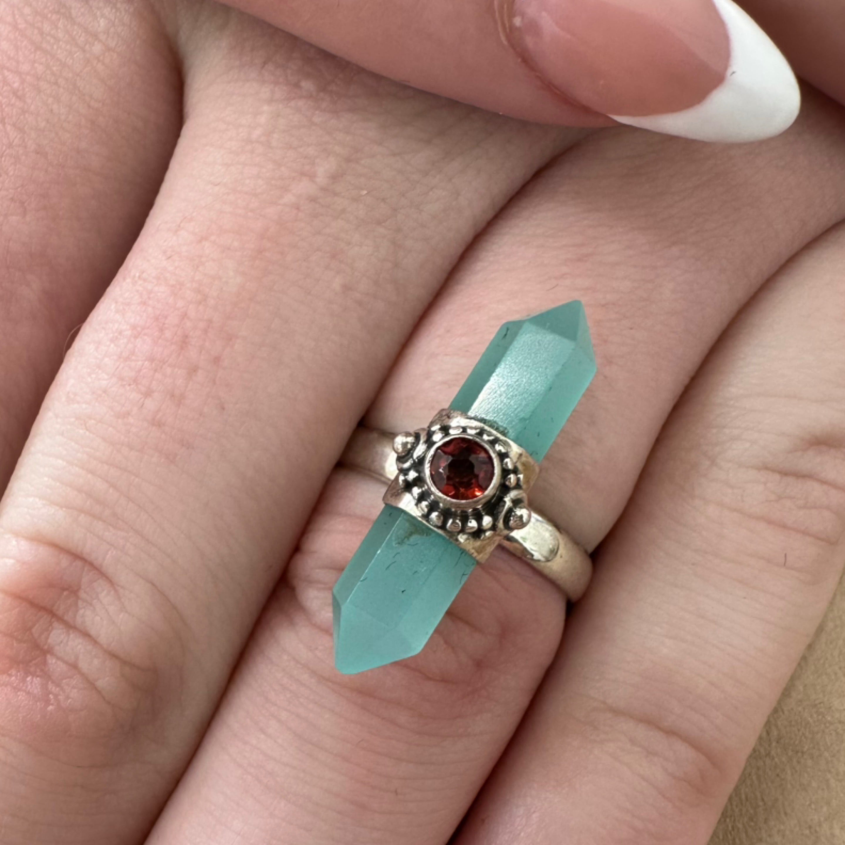 Gemstone Ring Green Sizes 6 & 7