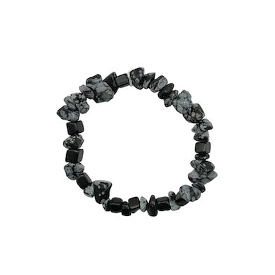 Snowflake Obsidian - PROTECTION - Crystal Chip Bracelet