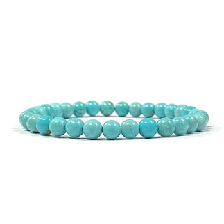 Blue Howlite Bead Bracelet 6mm