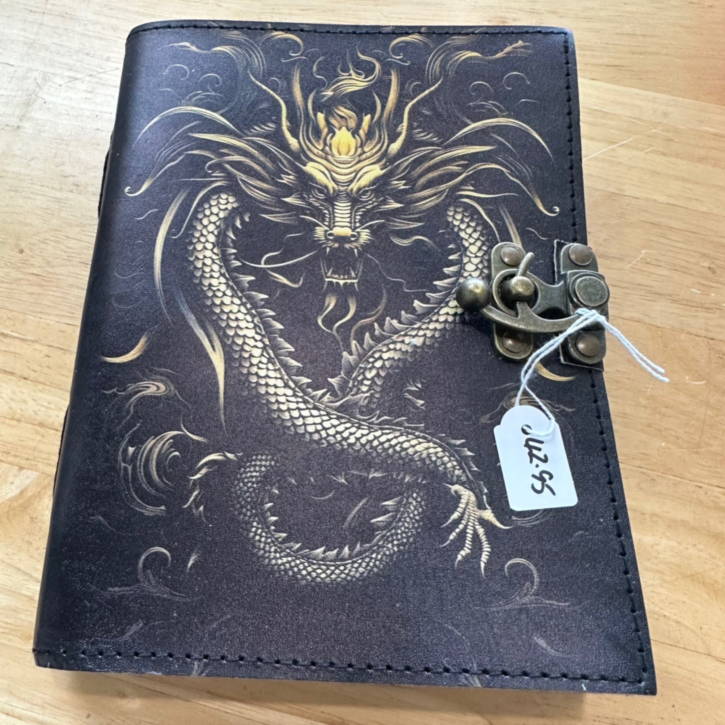 Dragon - Printed Leather Journal with Clasps