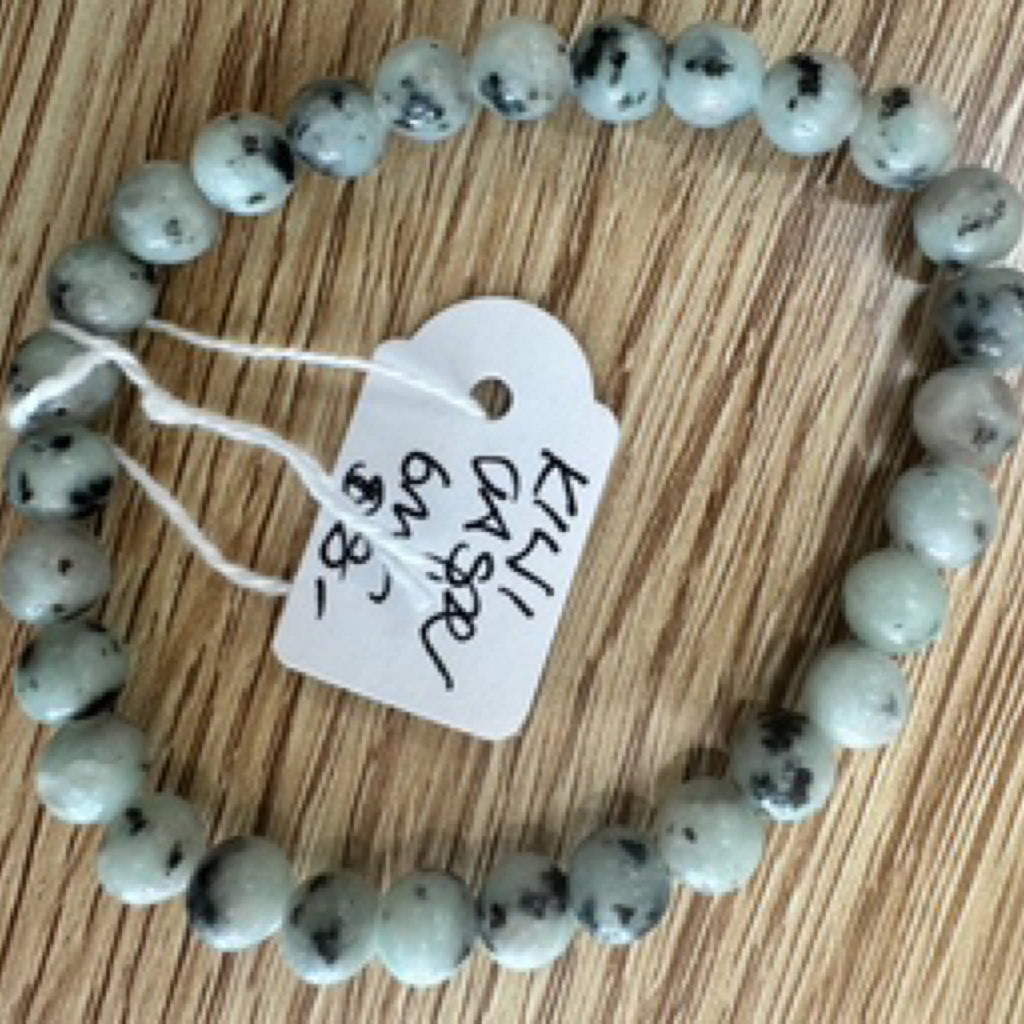 Kiwi Jasper Bead Bracelet 6mm