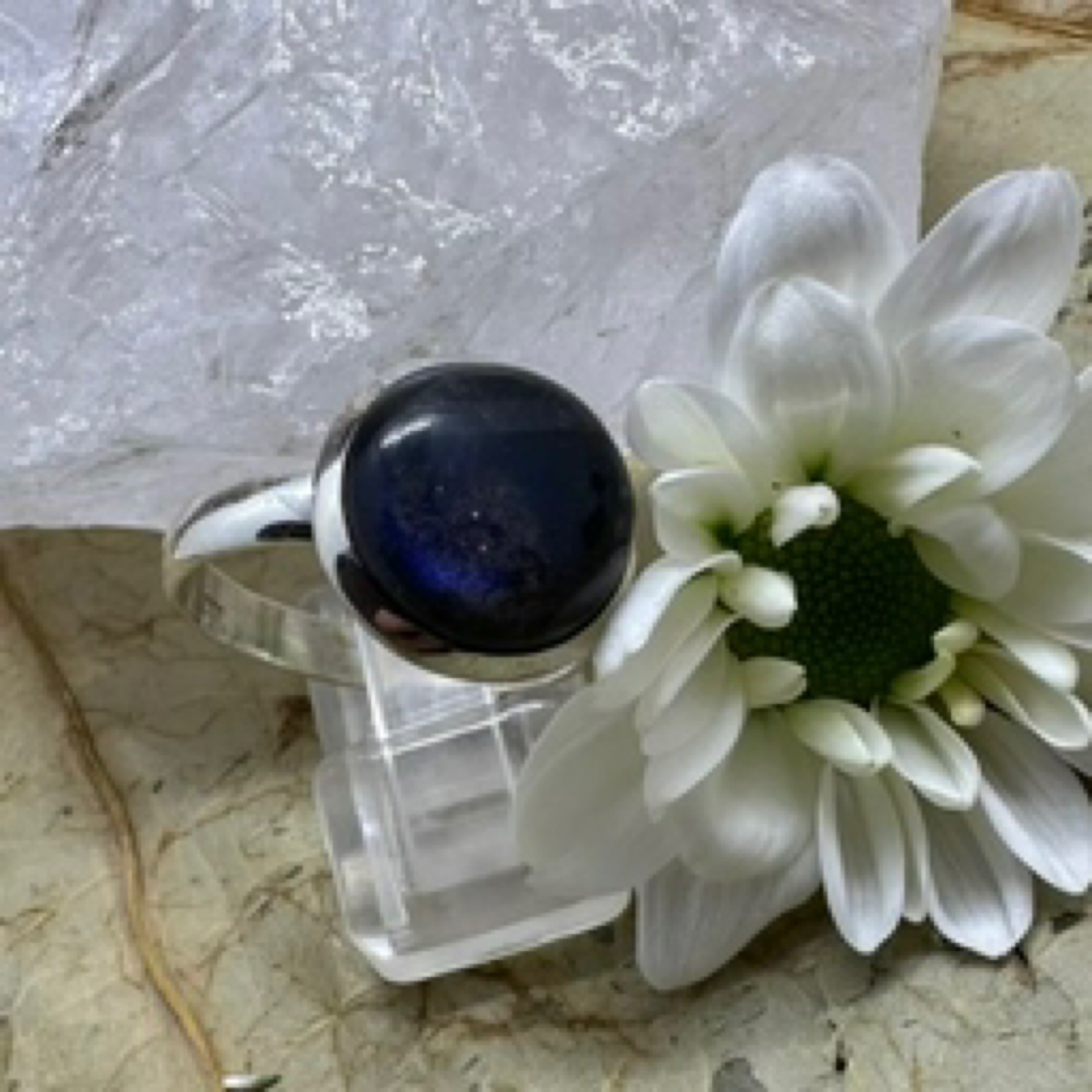 Labradorite Round Sterling Silver Ring - Size 10 - Quality Gemstone Jewellery