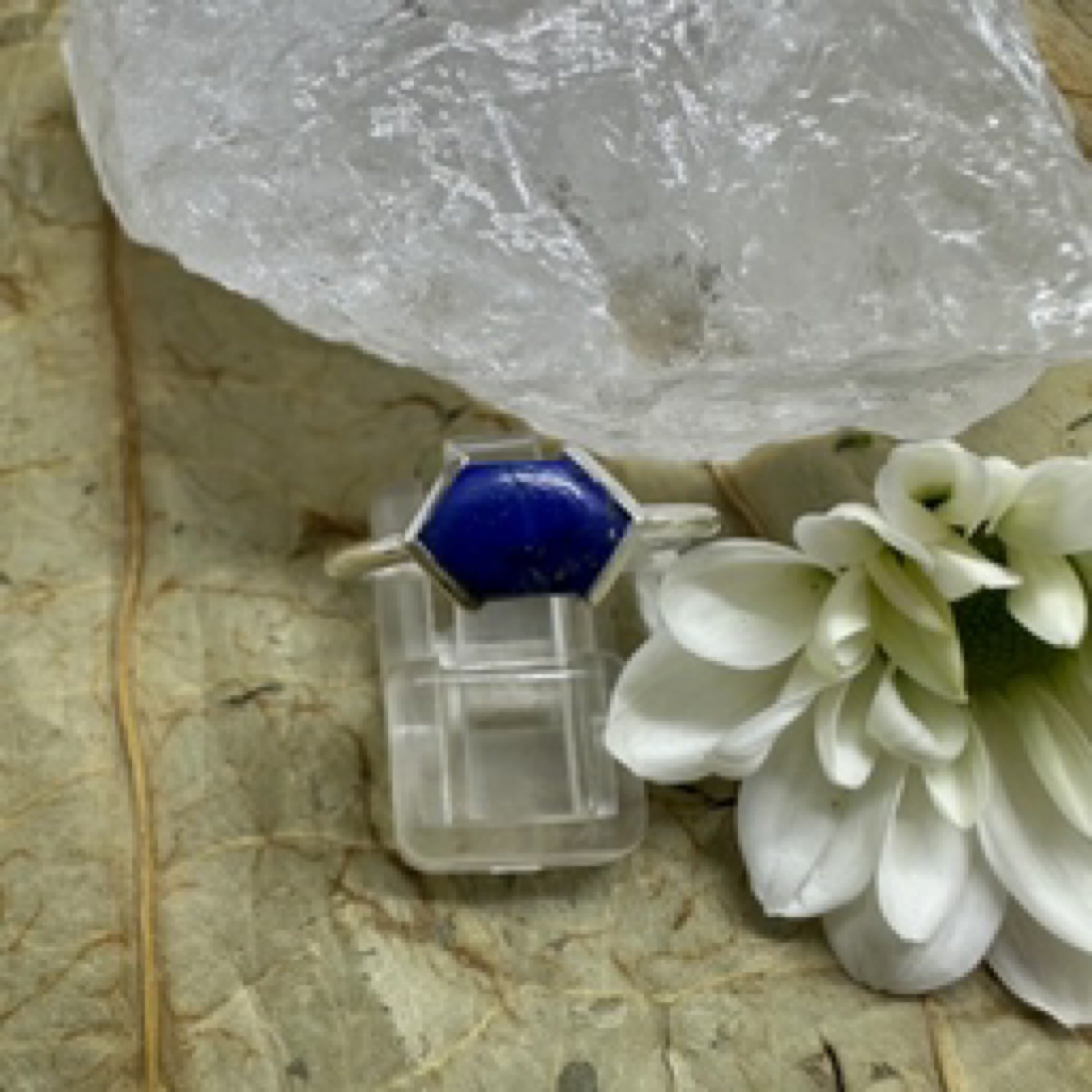 Lapis Lazuli Six Sided Sterling Silver Ring - Size 7 - Quality Gemstone Jewellery