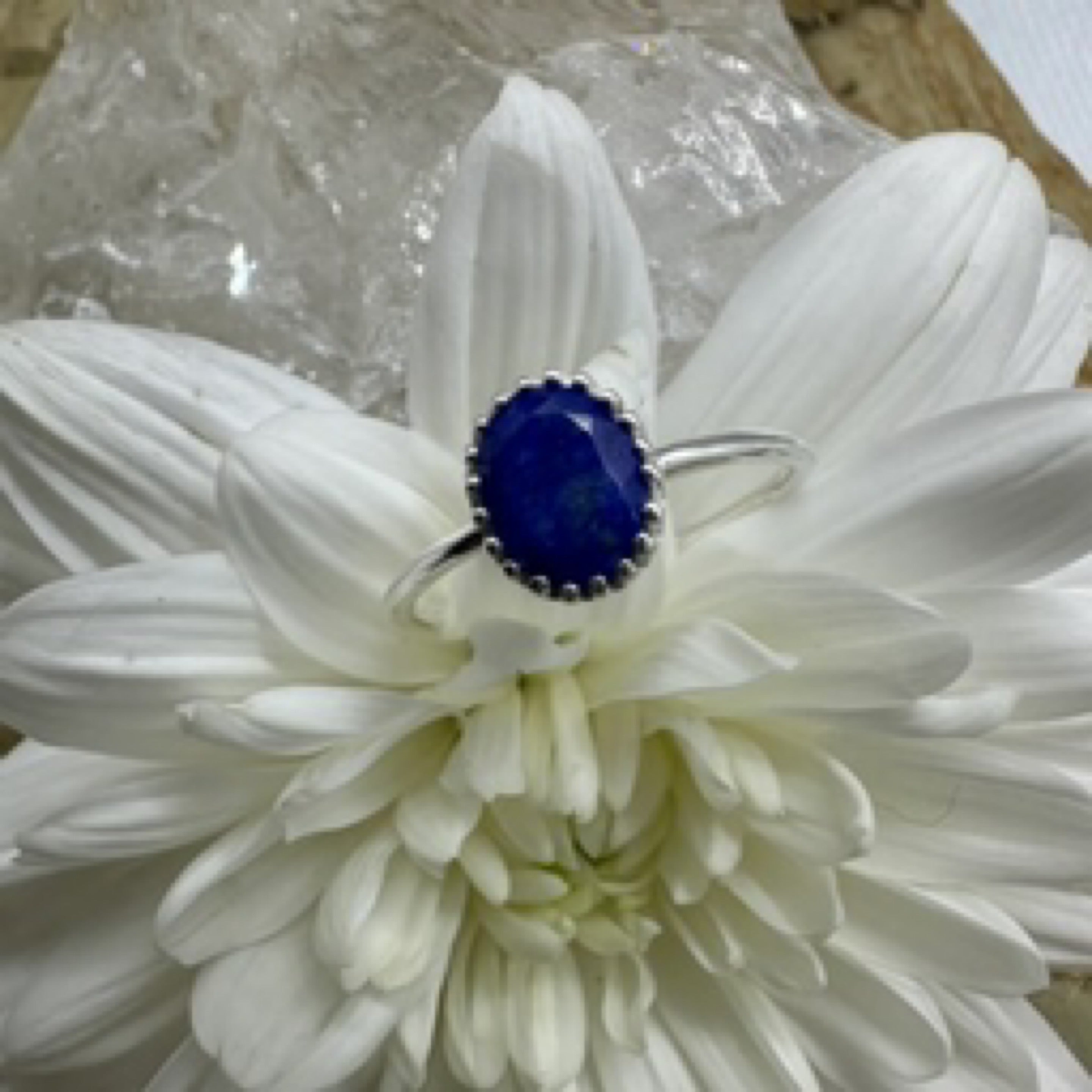 Lapis Lazuli Small Oval Sterling Silver Ring - Size 9 - Quality Gemstone Jewellery