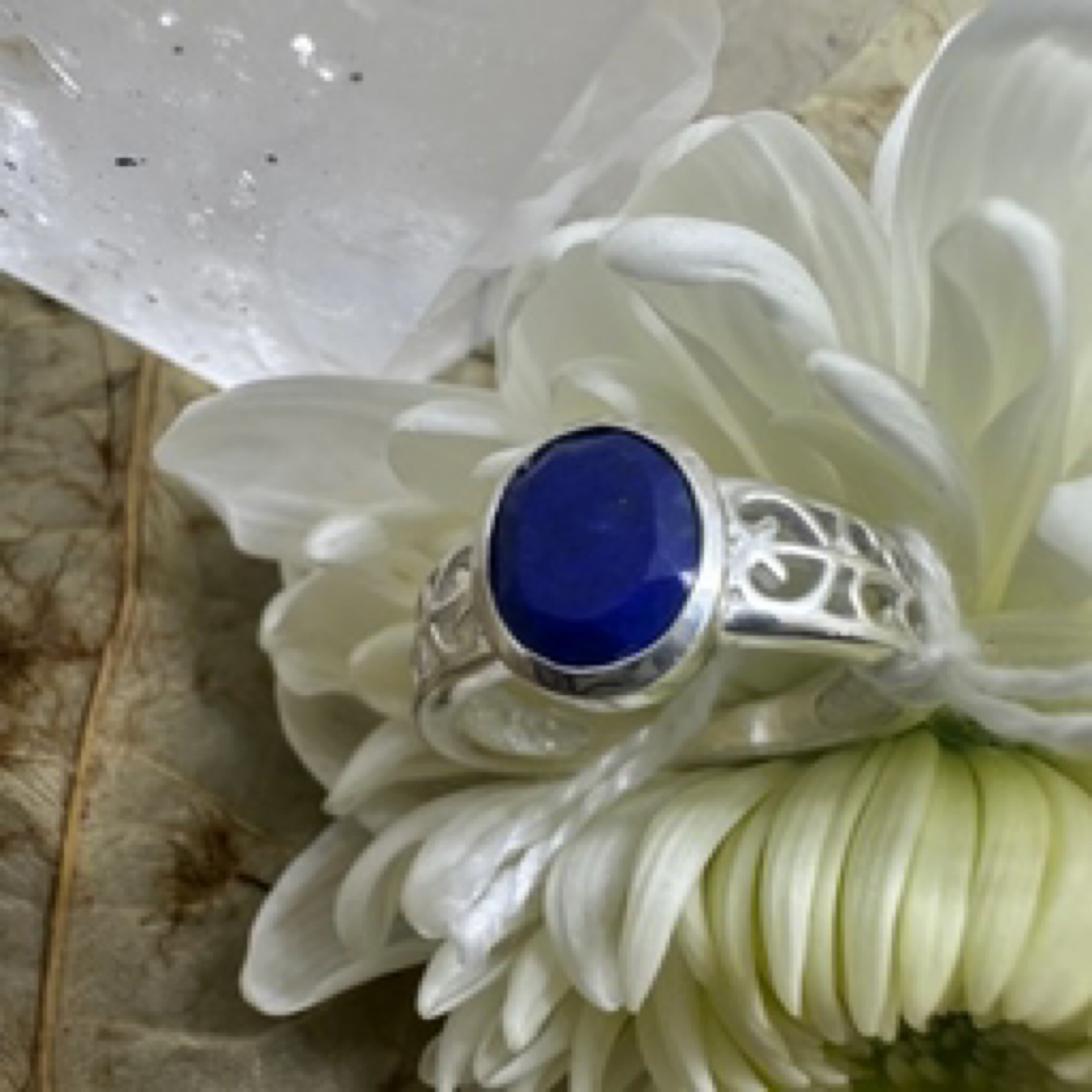 Lapis Lazuli Sterling Silver Ring - Size 8 - Quality Gemstone Jewellery