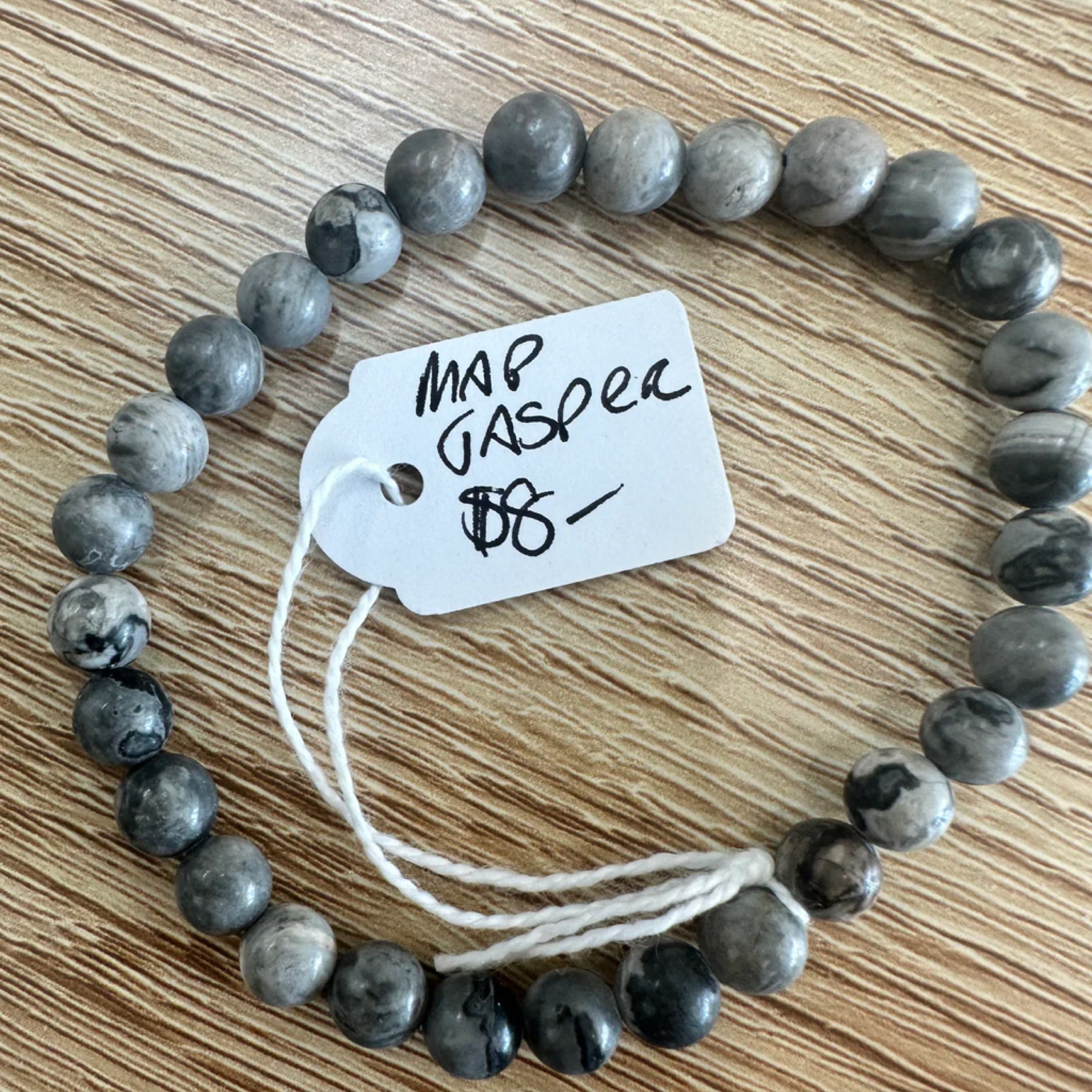 Map Jasper Bead Bracelet 6mm