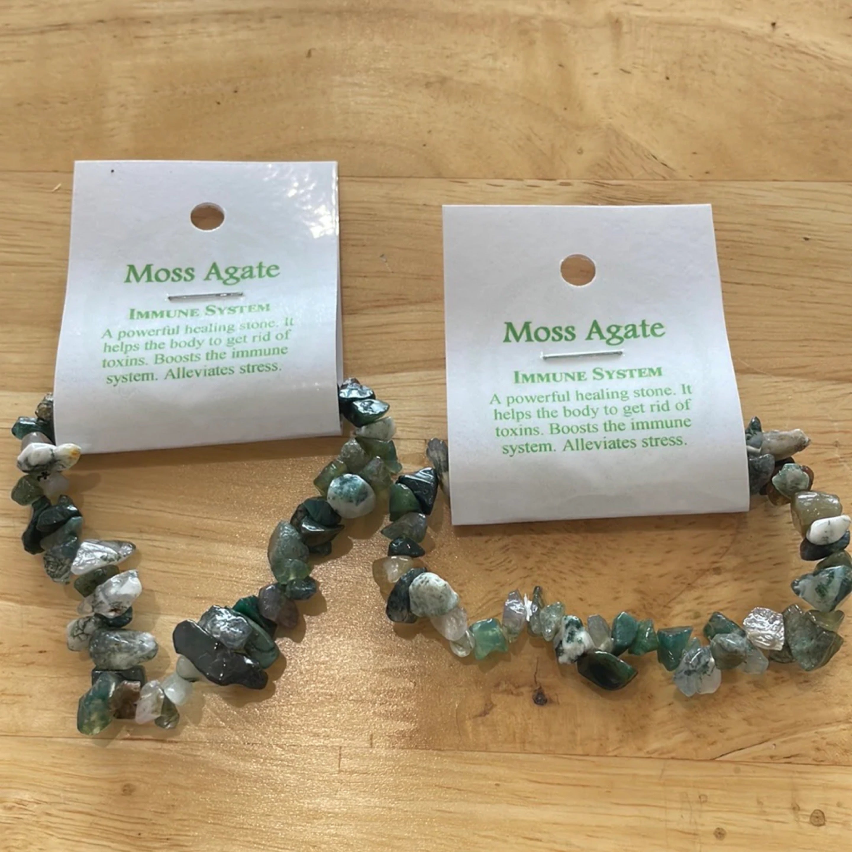 Moss Agate Chip Bracelet - Immune System