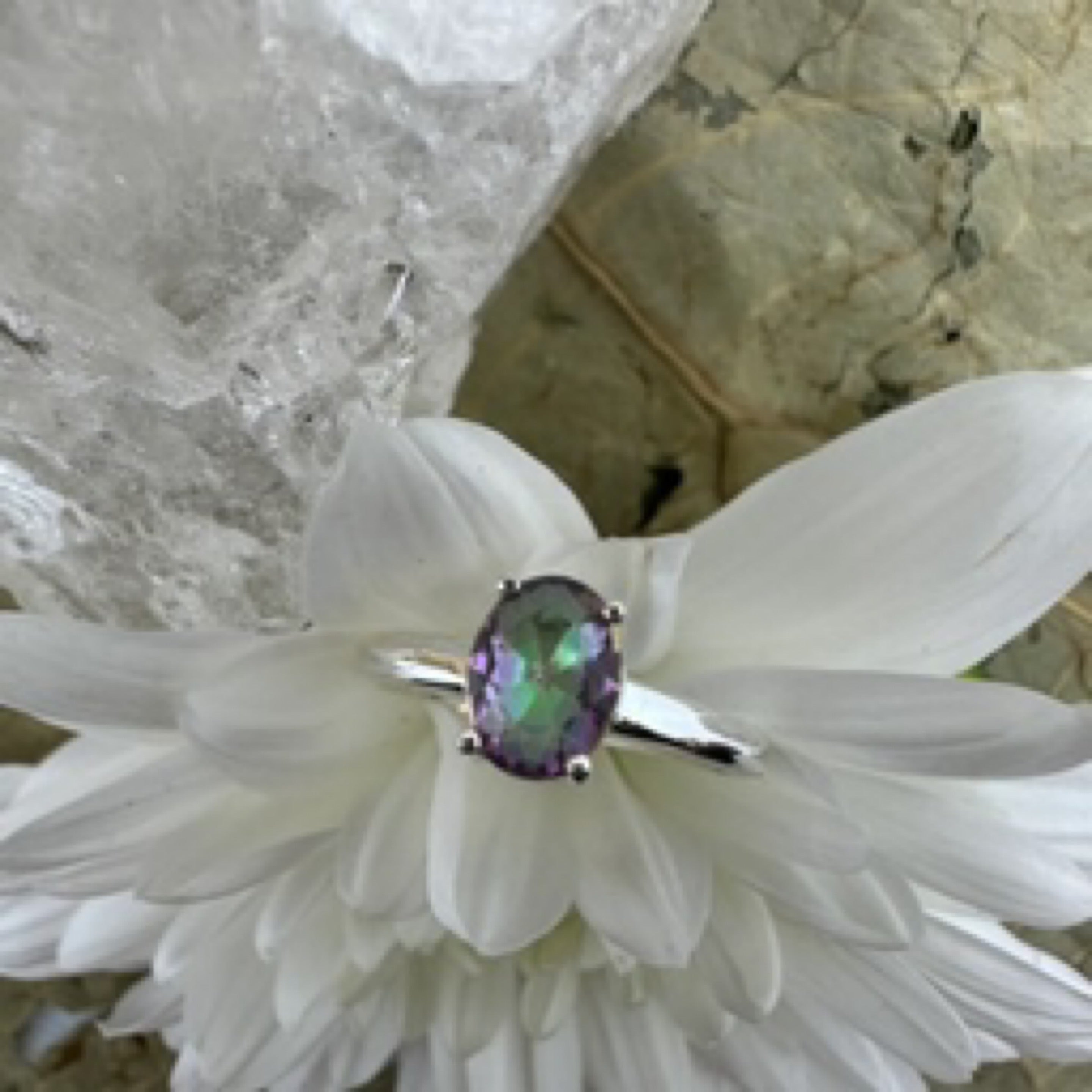 Mystic Topaz Sterling Silver Ring - Size 7 - Quality Gemstone Jewellery