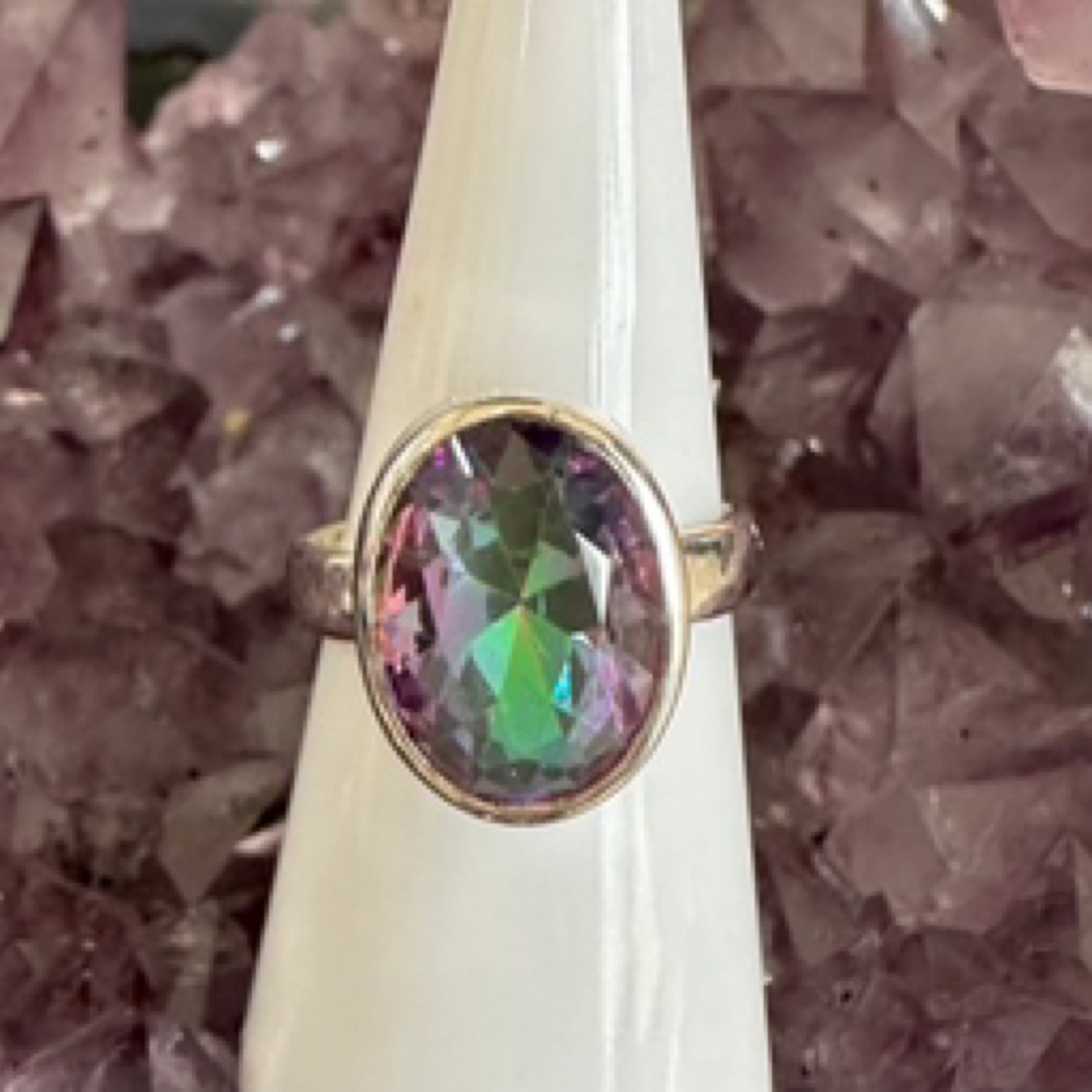 Mystic Topaz Sterling Silver Ring - Size 7 - Quality Gemstone Jewellery