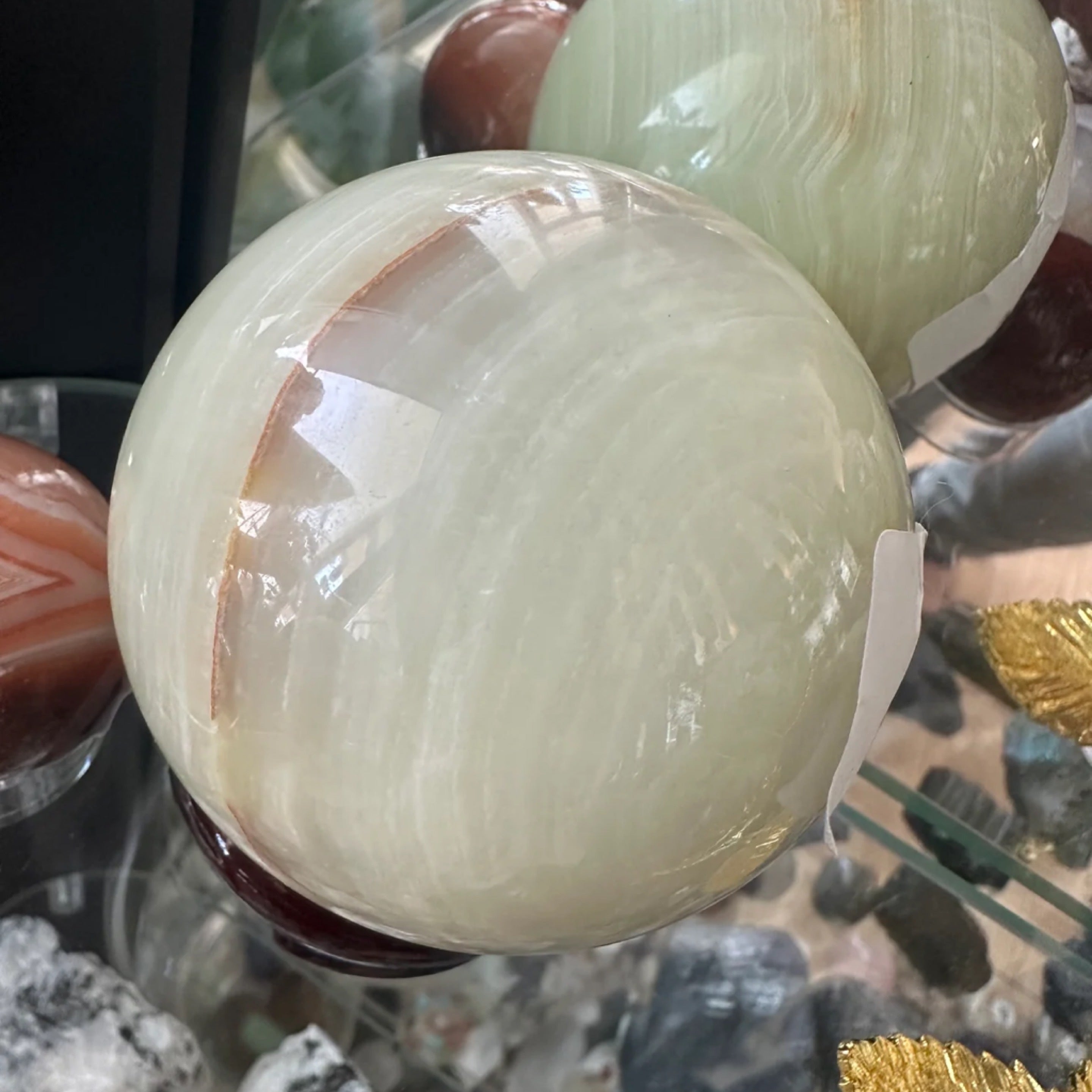 Natural Cream Agate Sphere