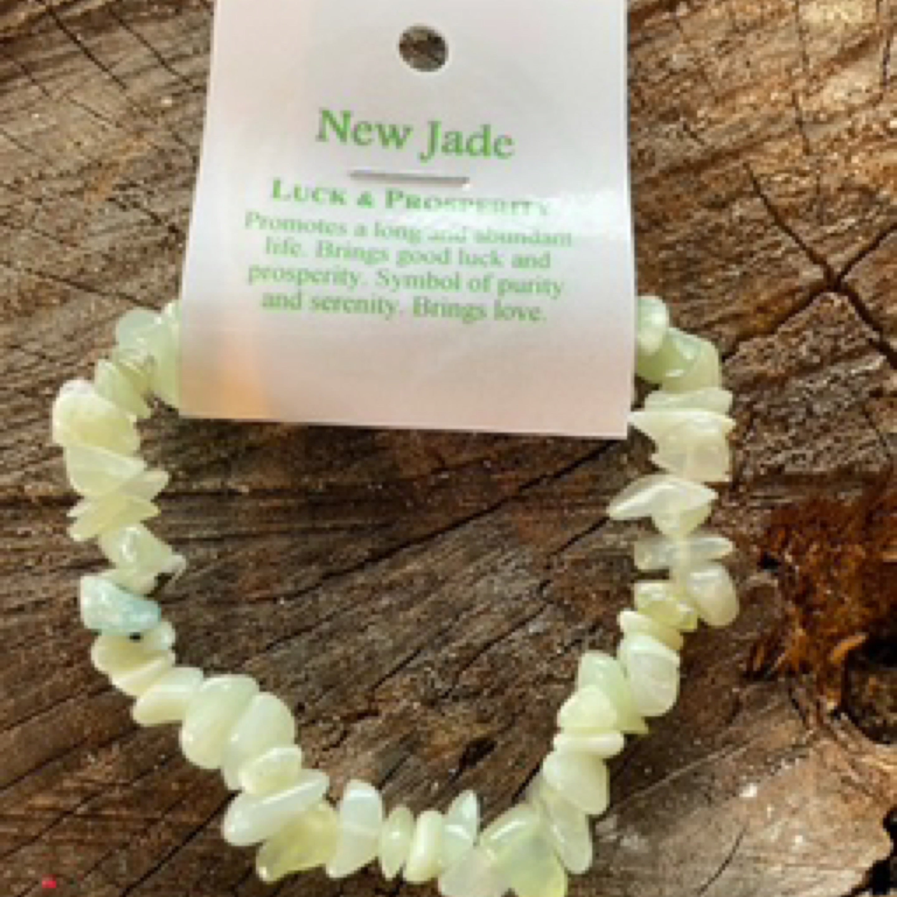 New Jade - Luck & Prosperity - Crystal Chip Bracelet