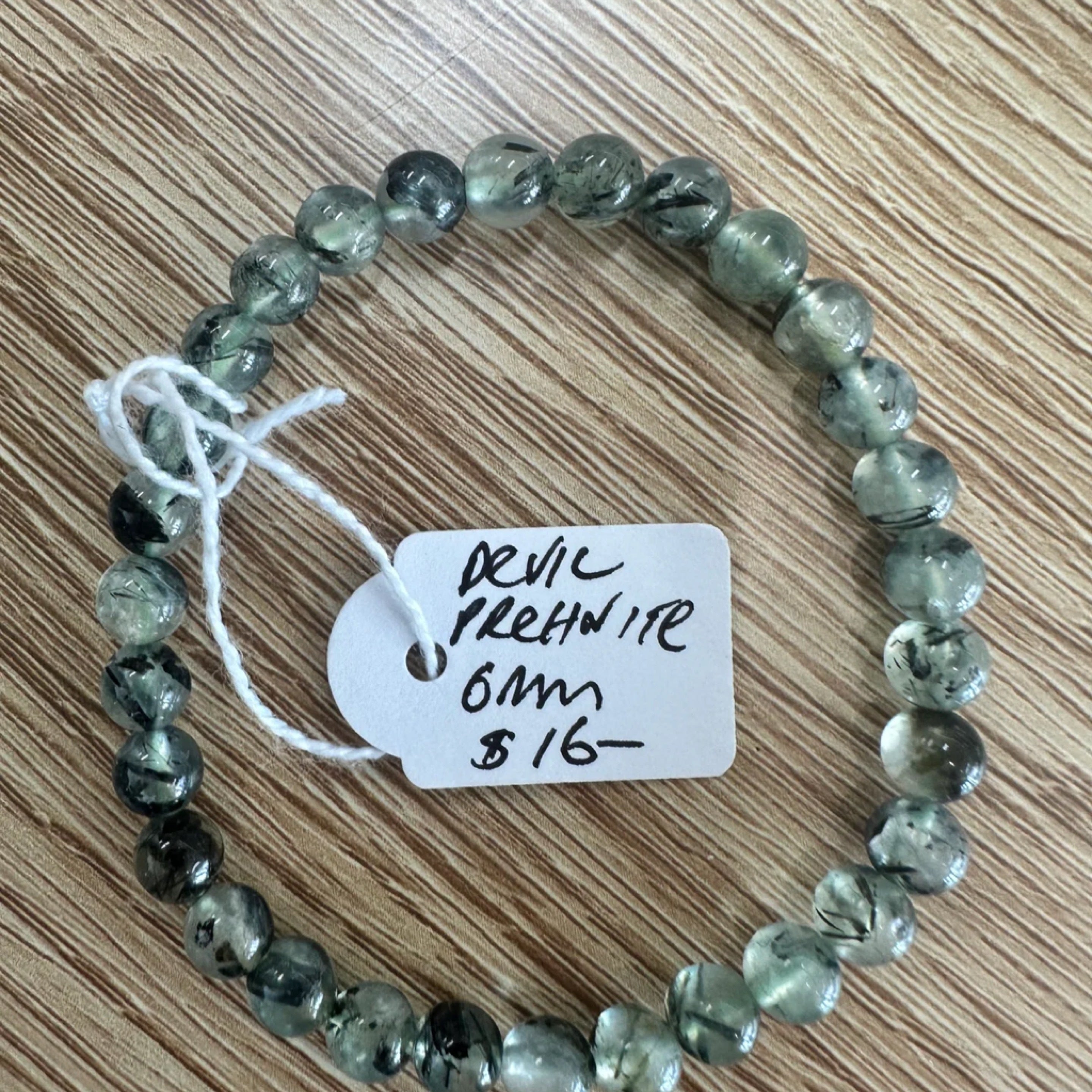 Prehnite Bead Bracelet 6mm