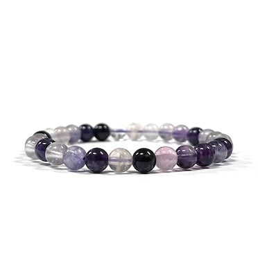 Purple Fluorite Bead Bracelet 6mm