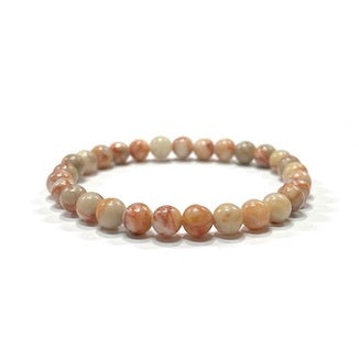Red Web Jasper Bead Bracelet 6mm
