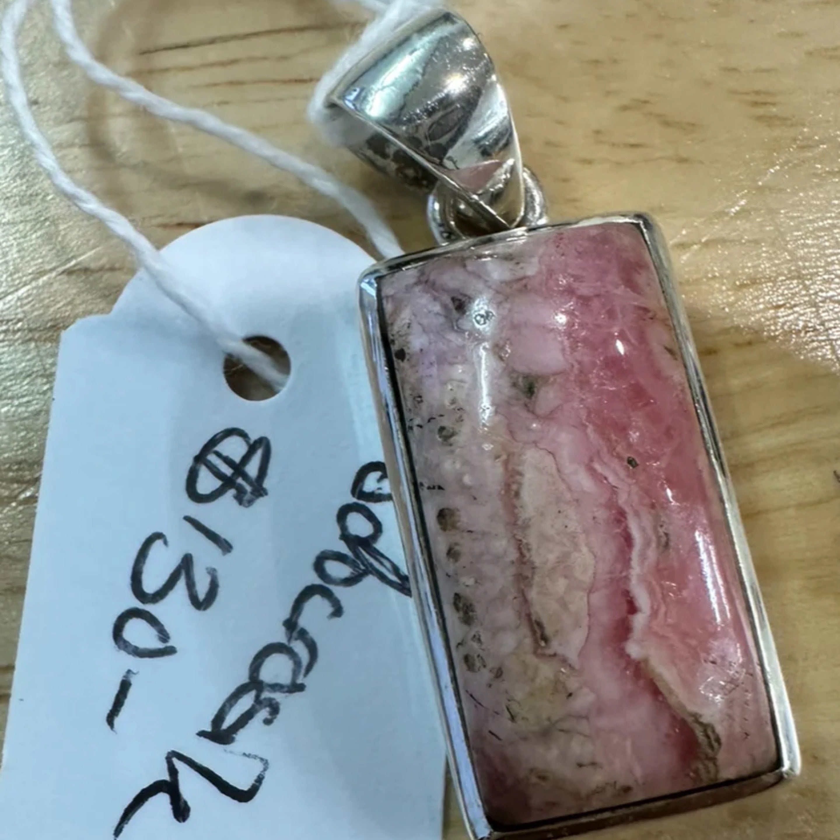 Rhodochrosite Sterling Silver Pendant