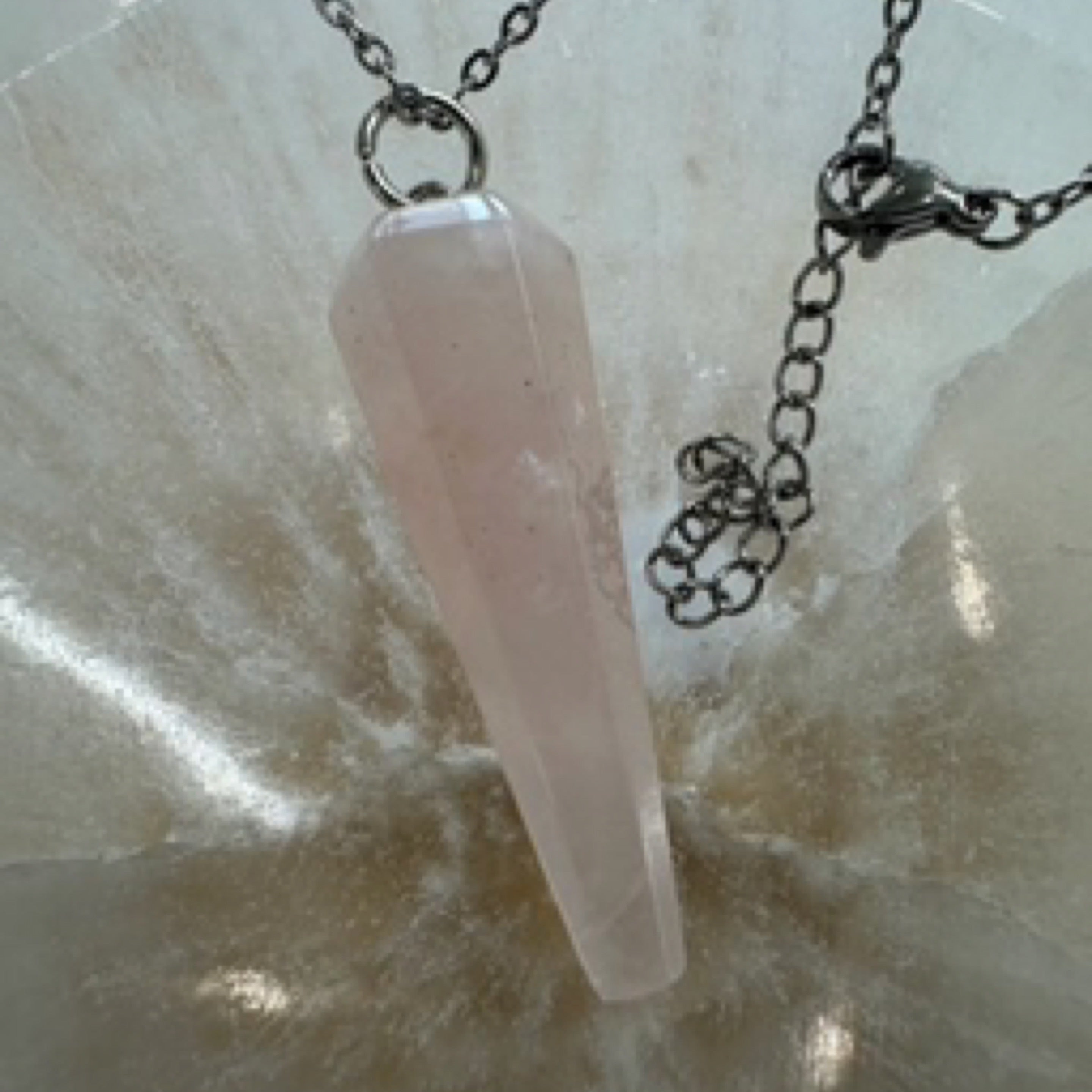 Rose Quartz Pendulum Necklace