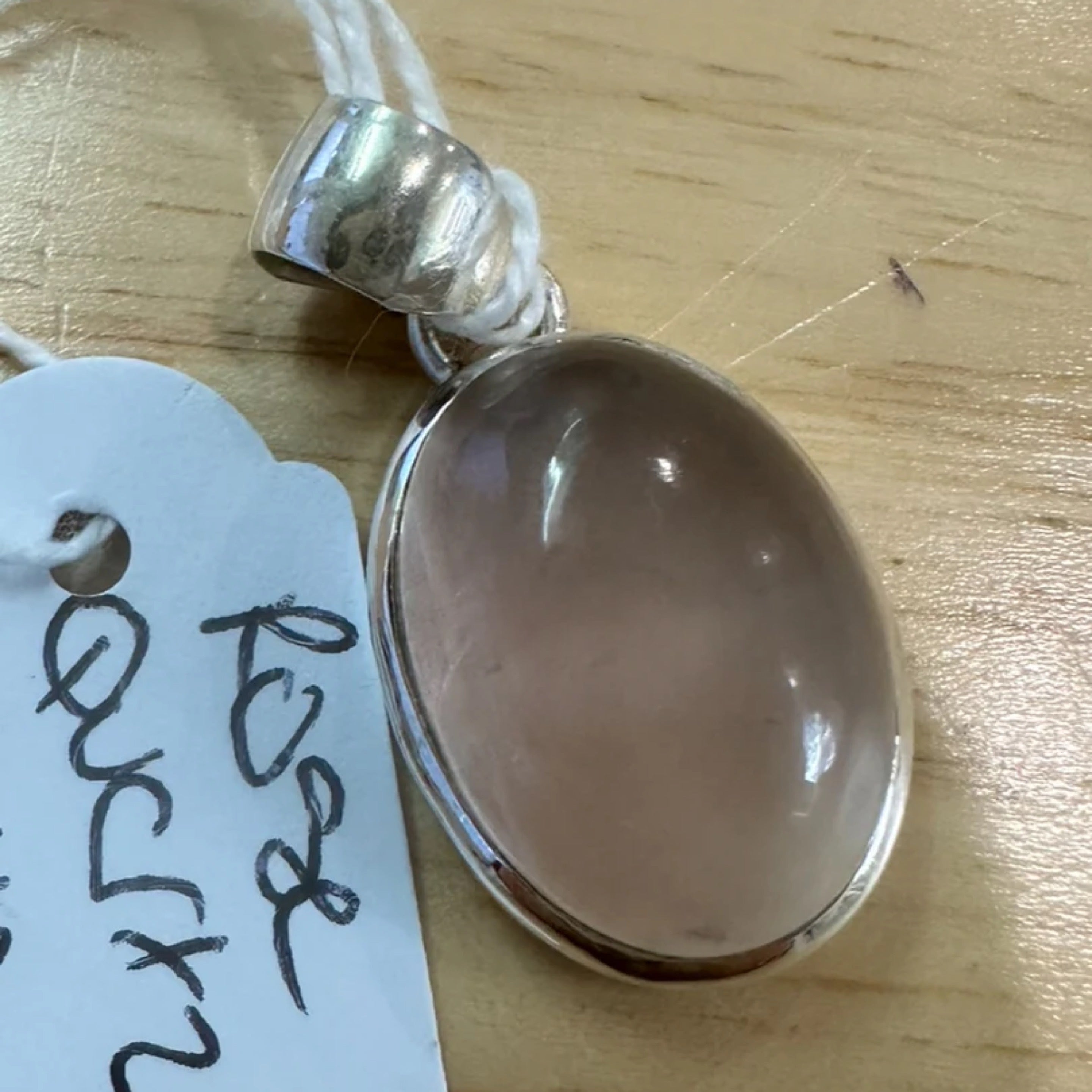 Rose Quartz Sterling Silver Pendant