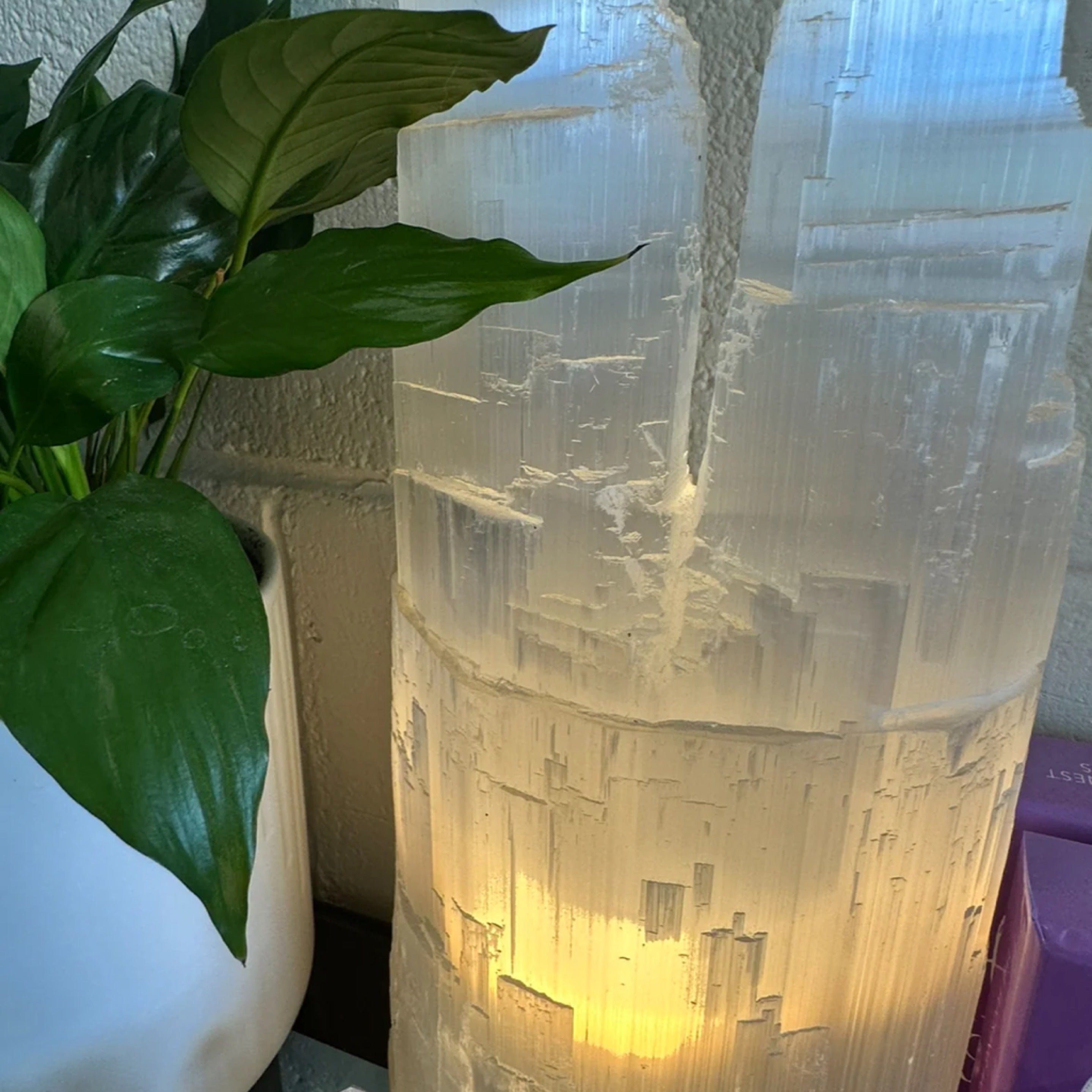 सेलेनाइट लैंप - बड़ा ट्विन टॉवर 35 सेमी