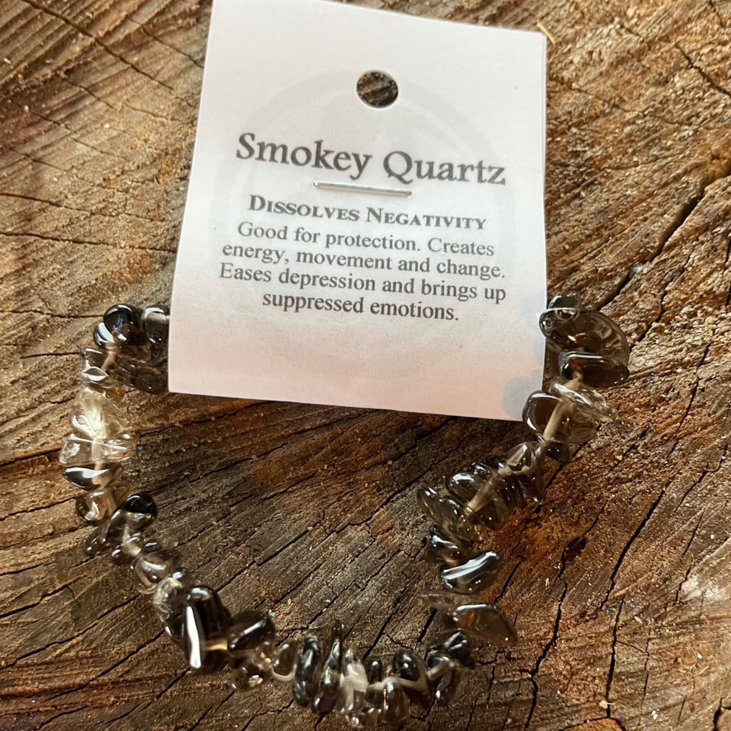 Smoky Quartz - Dissolves Negativity - Crystal Chip Bracelet