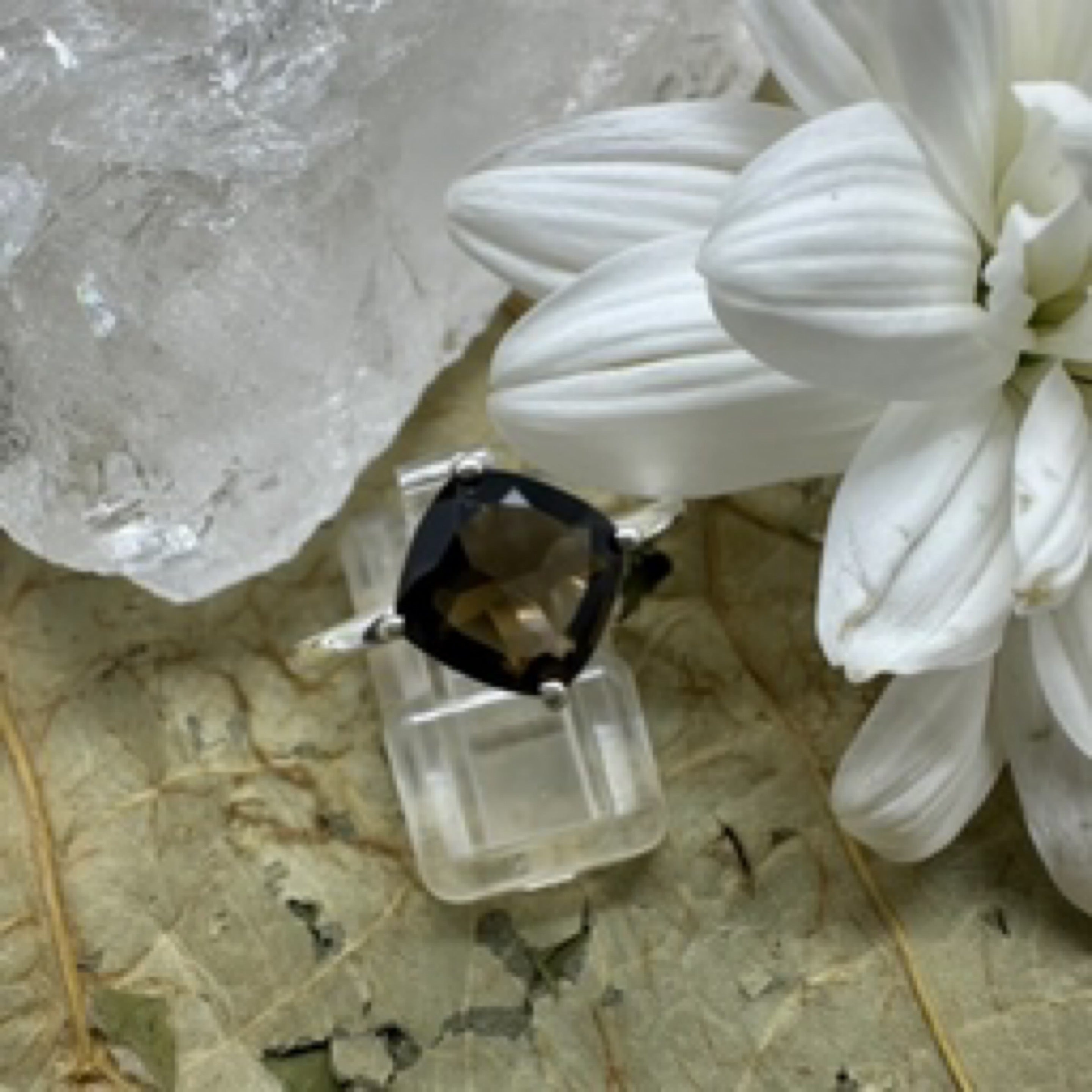 Smoky Quartz Small Square 925 Sterling Silver Ring - Size 9 - Quality Gemstone Jewellery