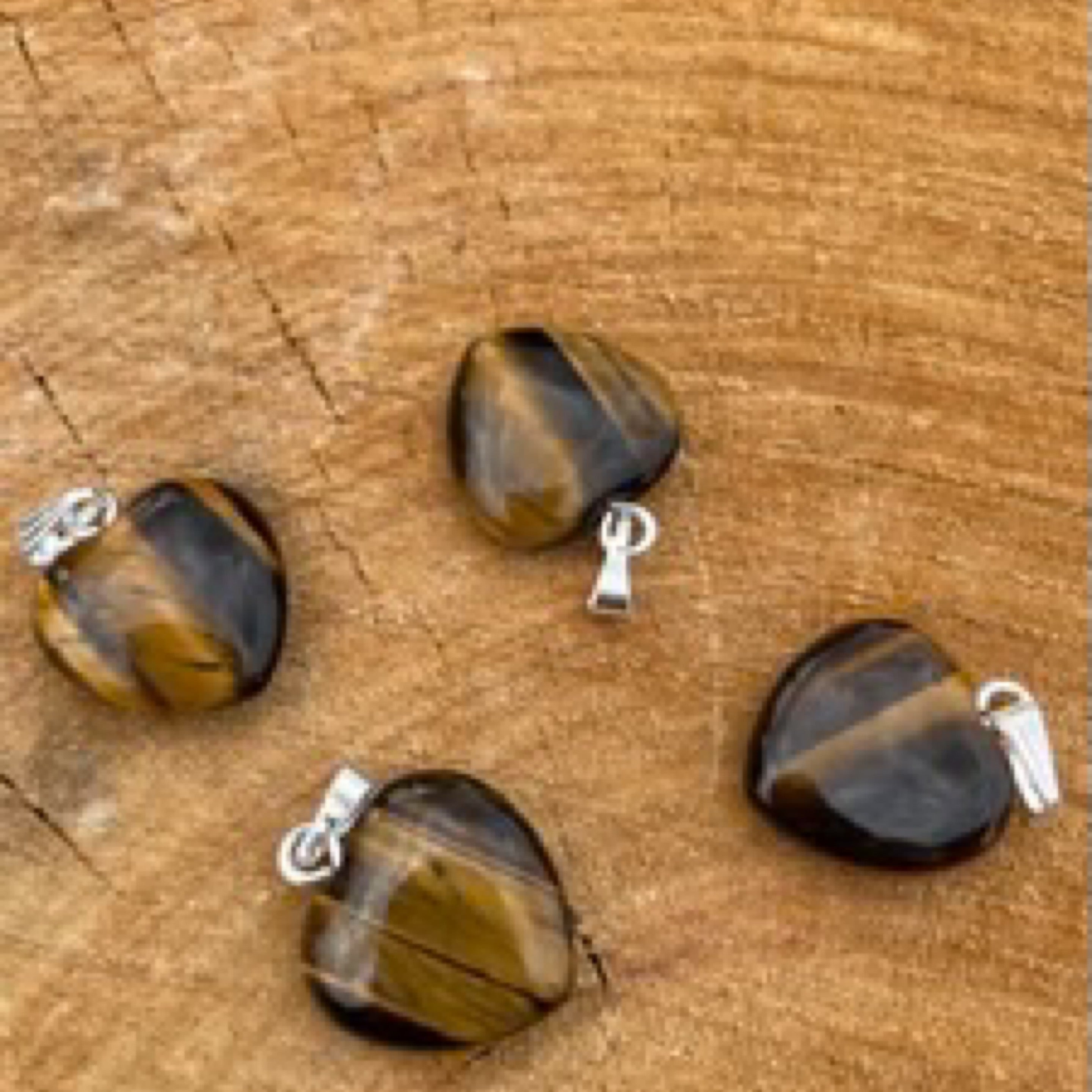 Tiger Eye Gemstone Heart Pendant