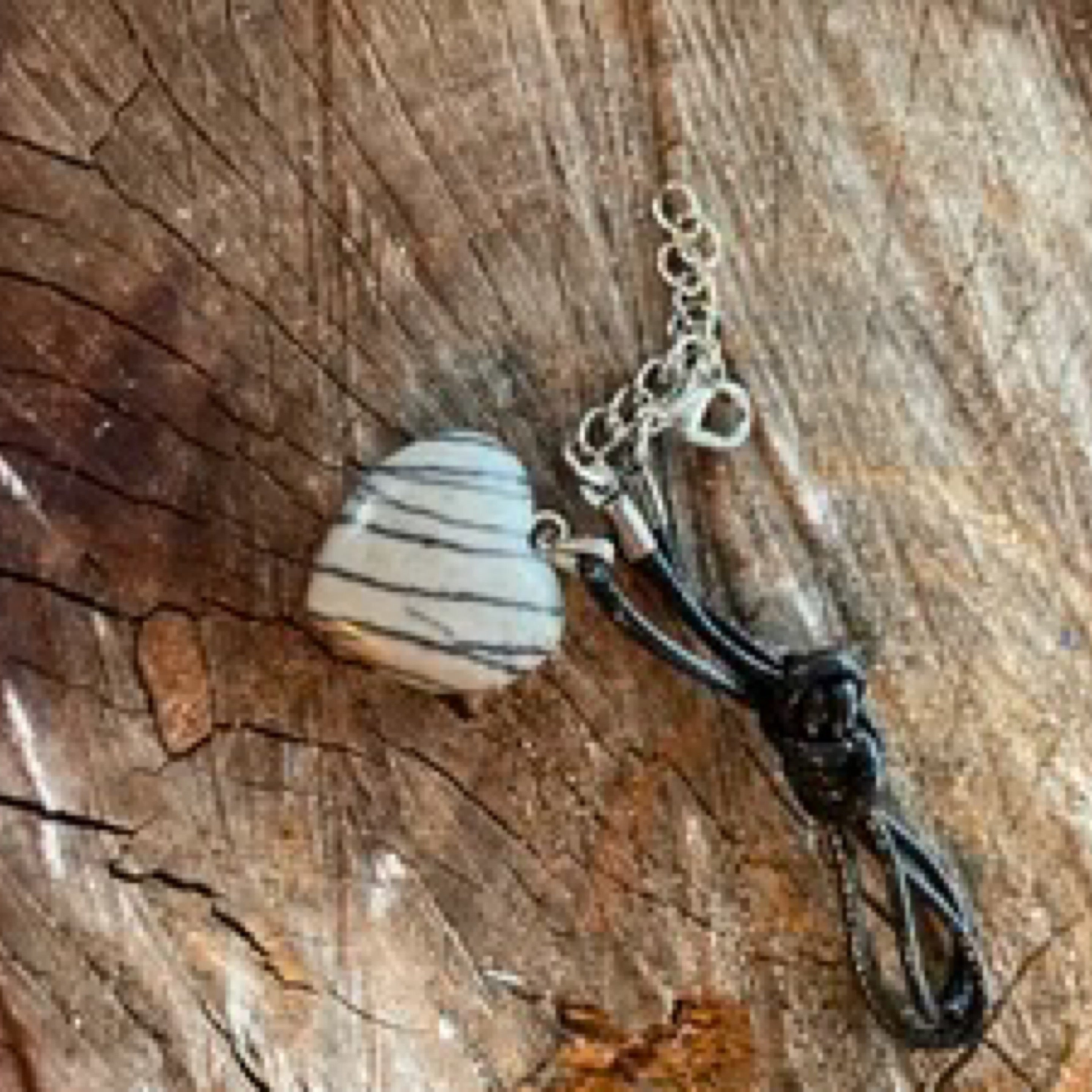 Web Jasper Gemstone Heart Pendant