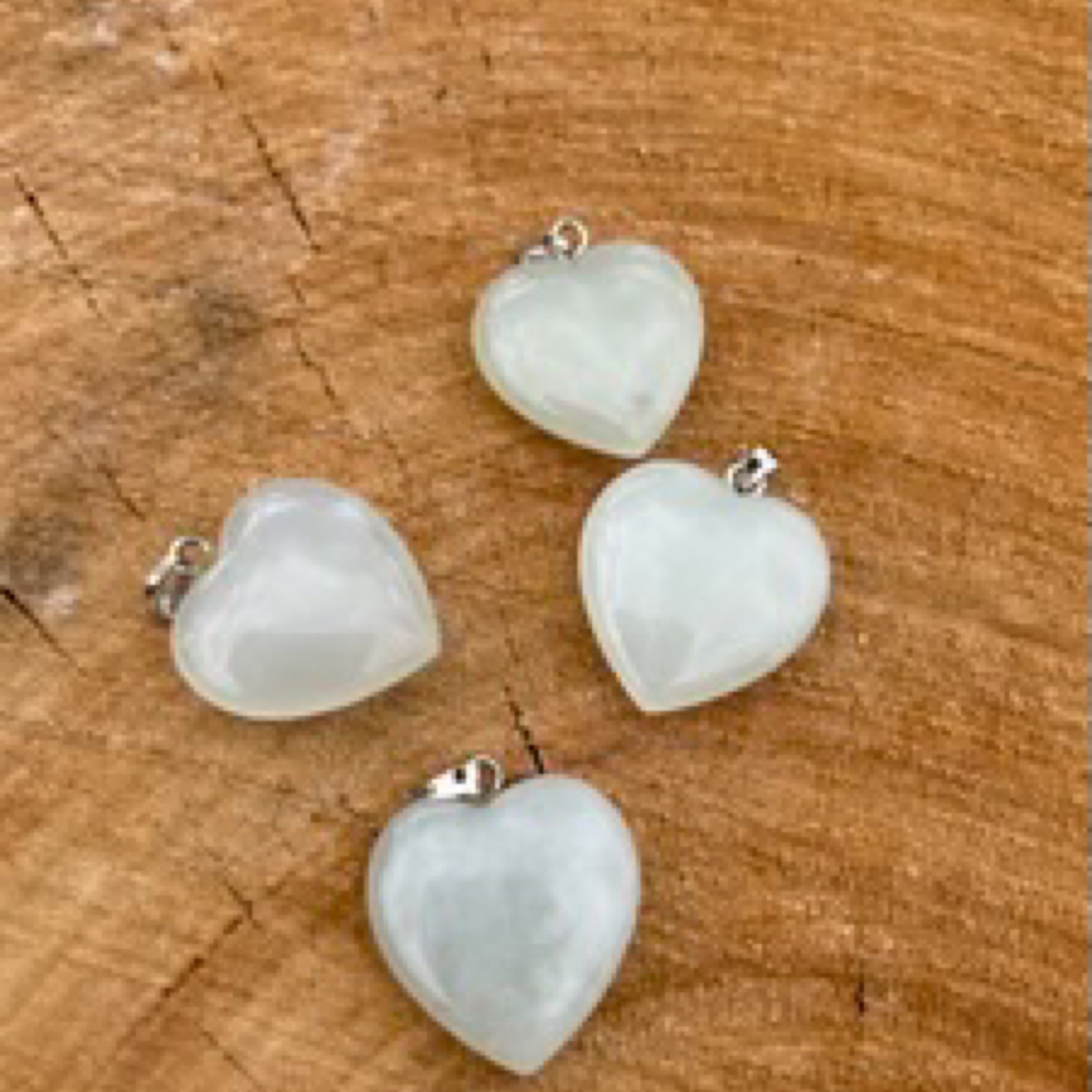White Jade Gemstone Heart Pendant
