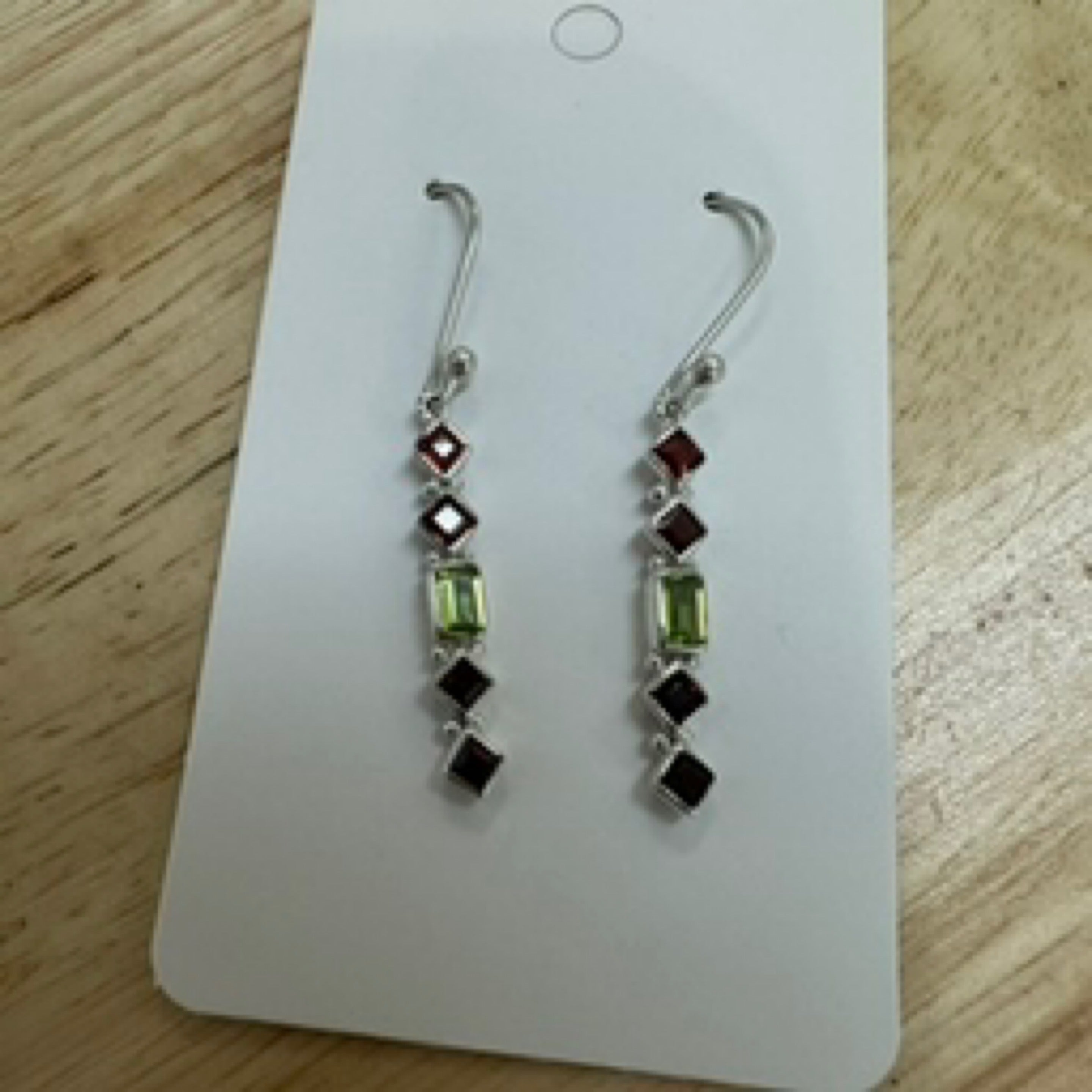 Garnet & Peridot Multi Gemstone Earrings