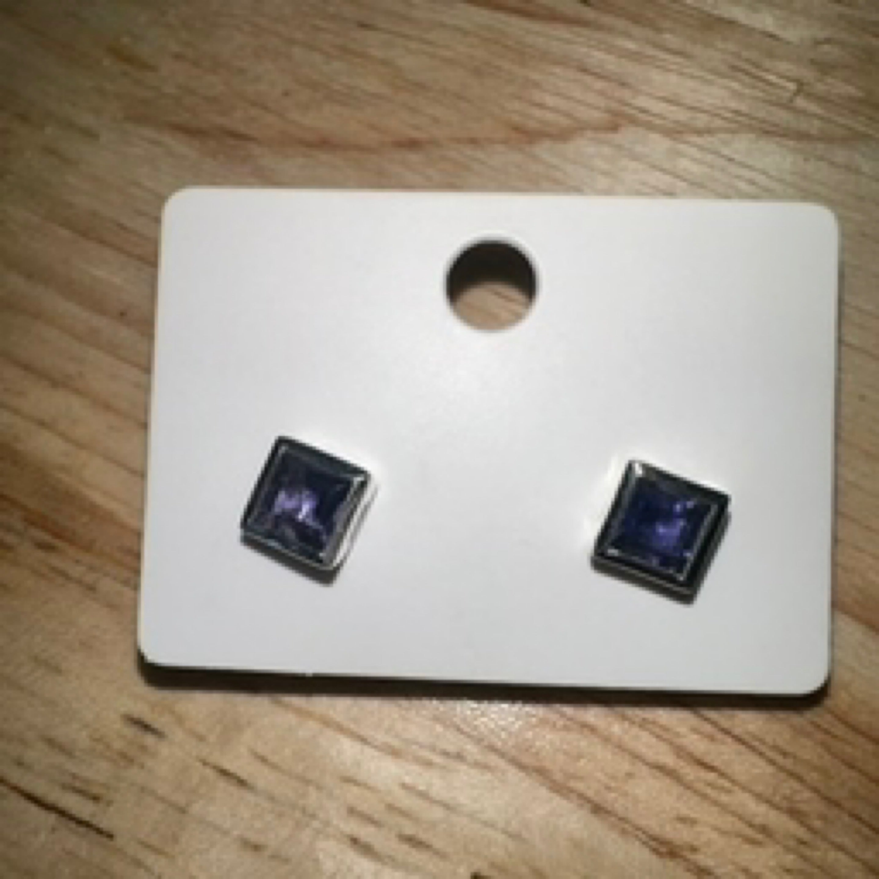 Amethyst Square Stud Earrings