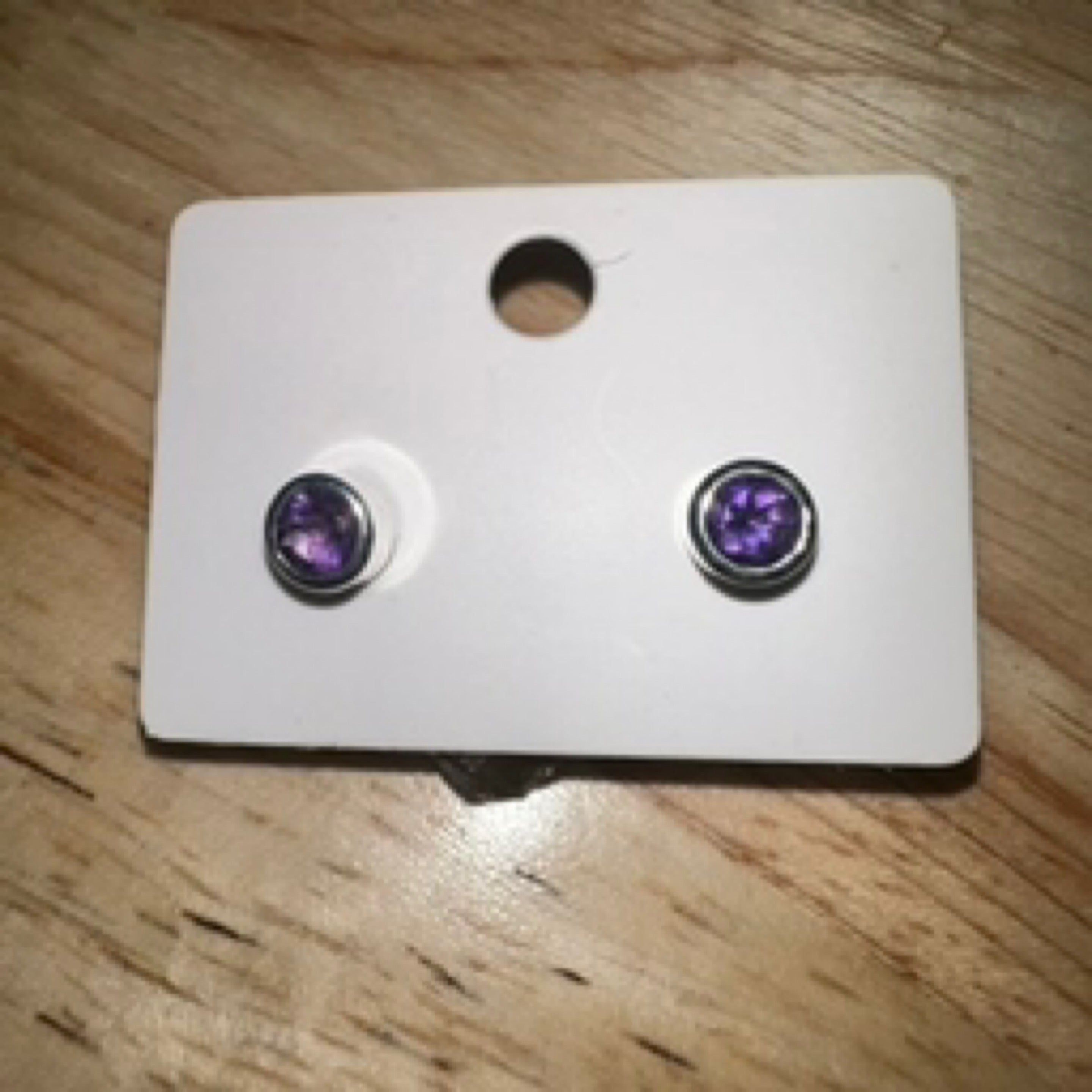 Amethyst Round Stud Earrings