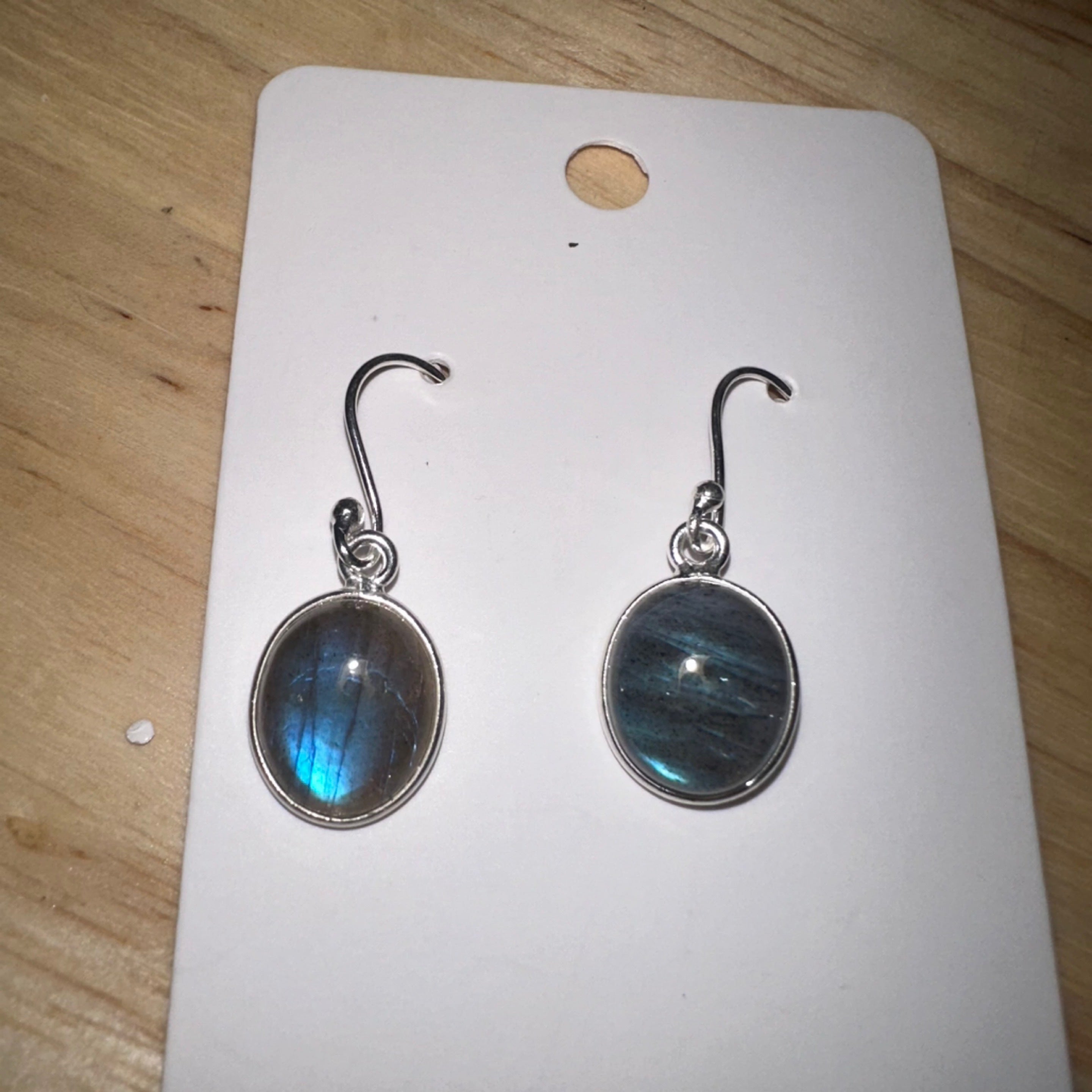 Labradorite Medium Oval Drop Earrings