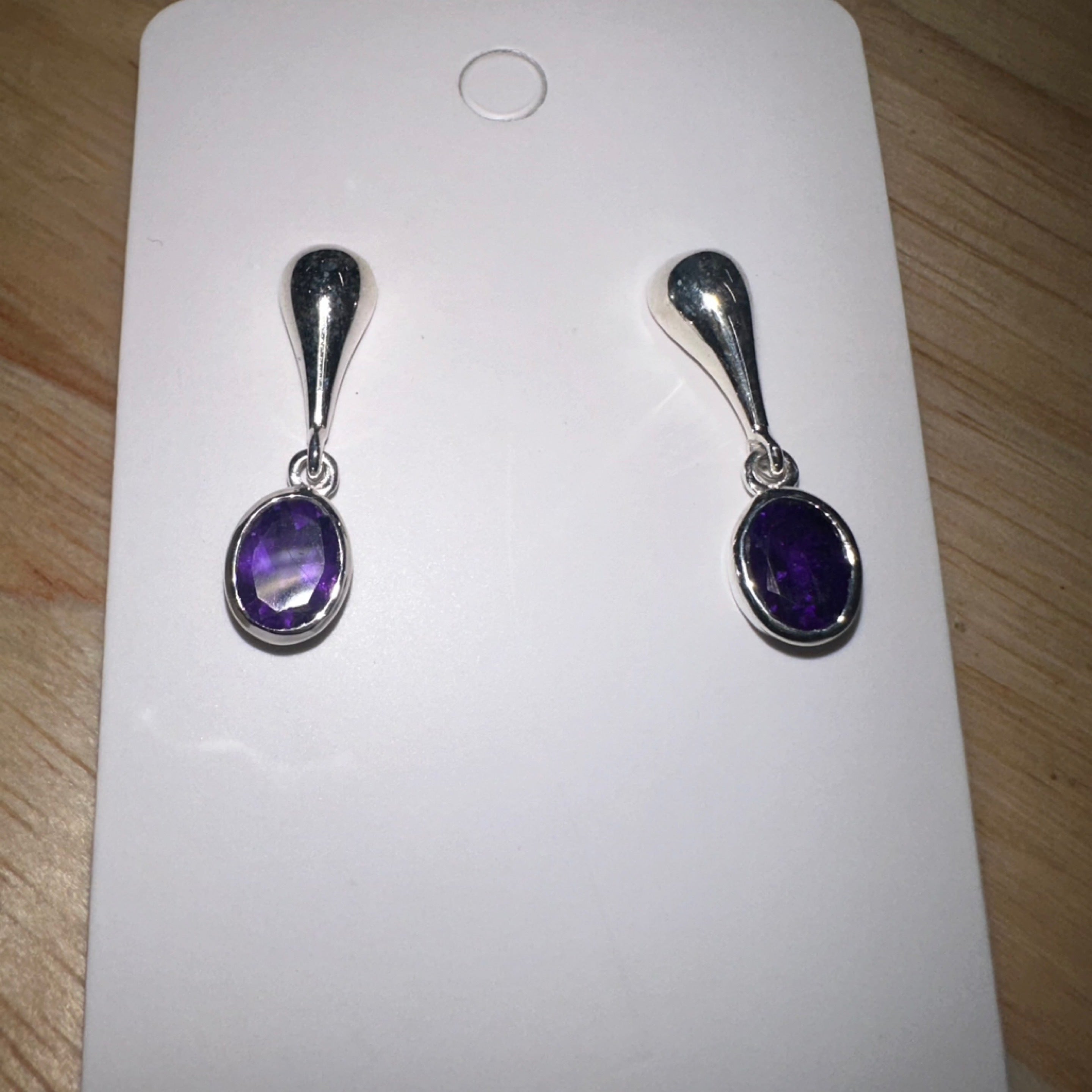 Amethyst Dangle Stud Earrings