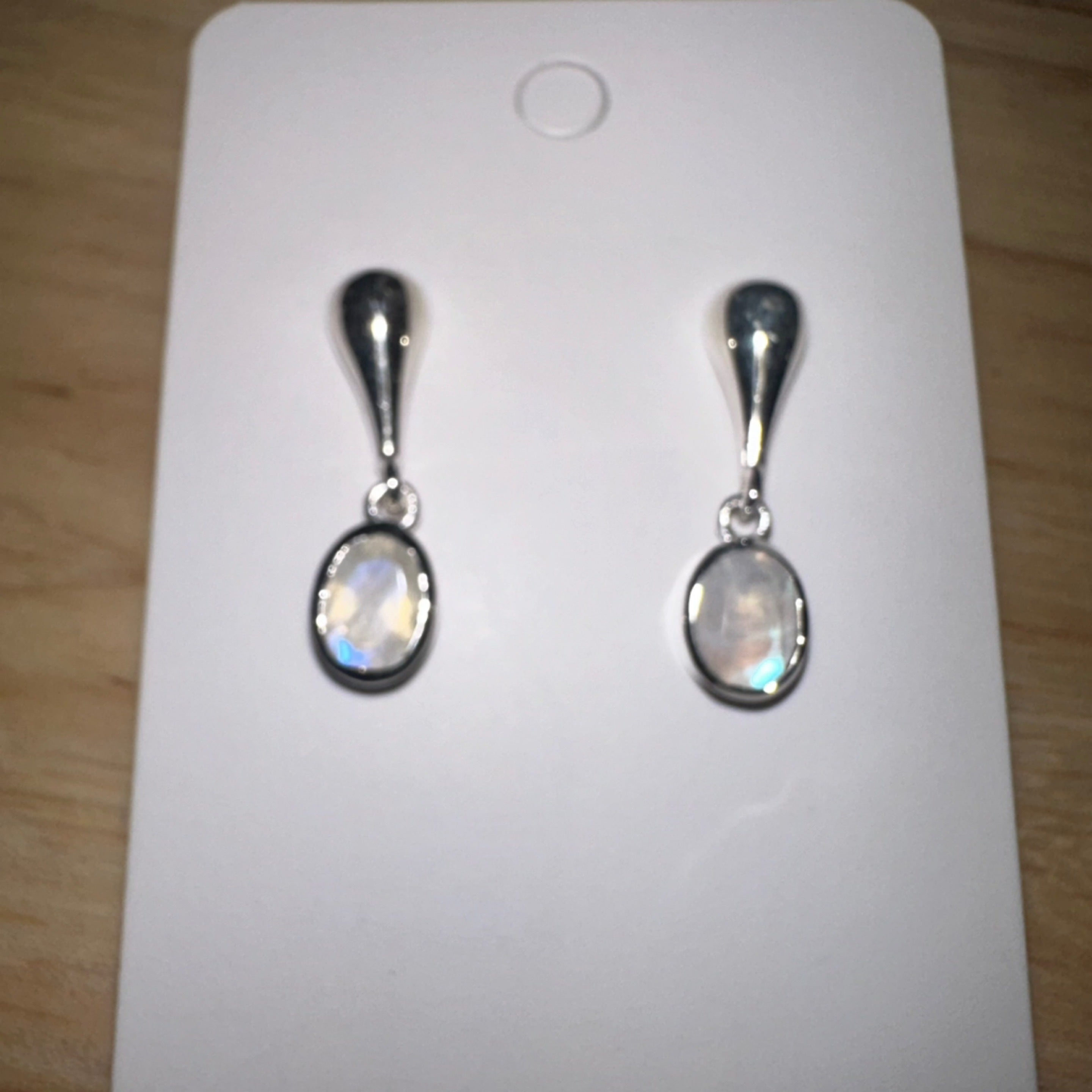 Moonstone Dangle Stud Earrings