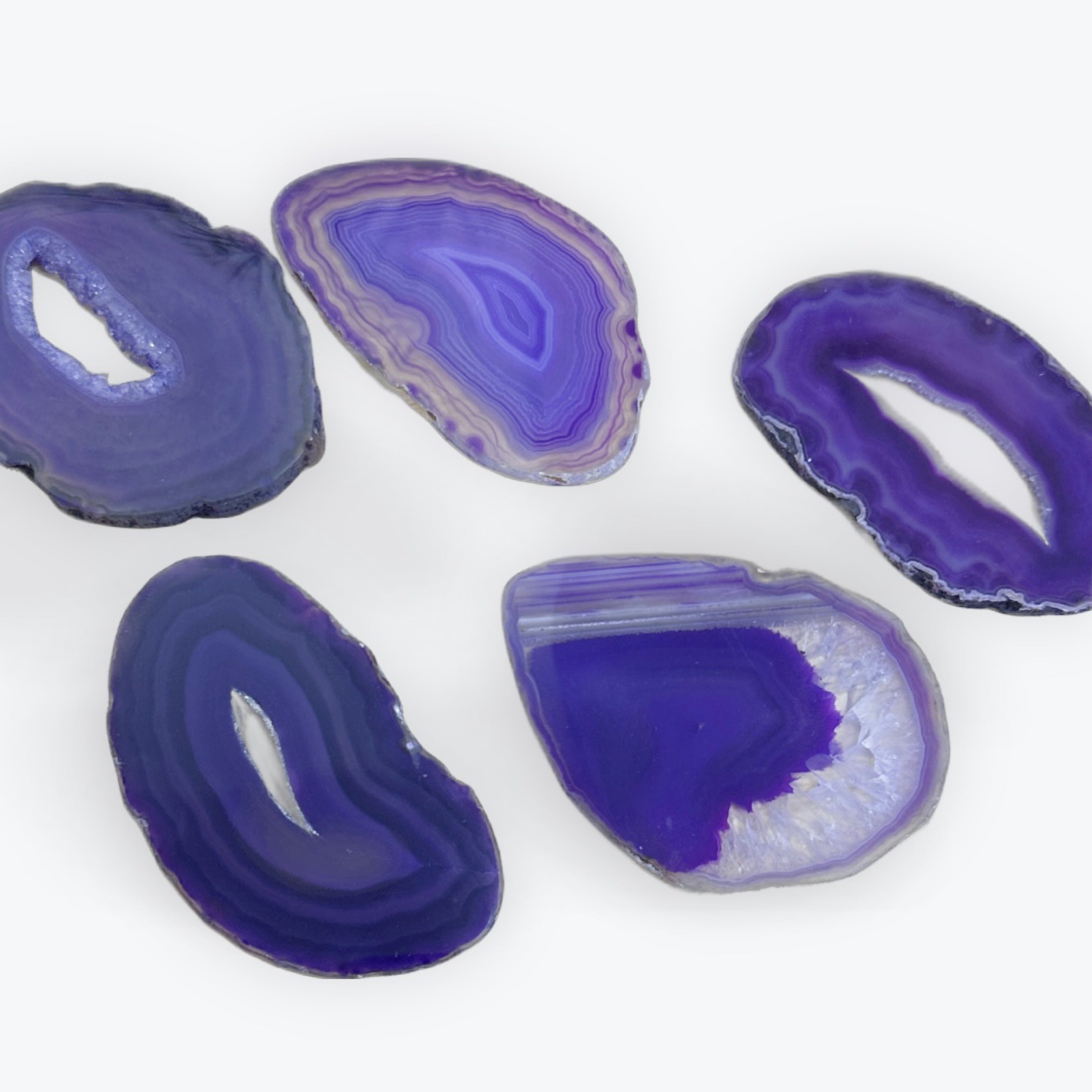 बैंगनी एगेट स्लाइस (रंग बढ़ाया)