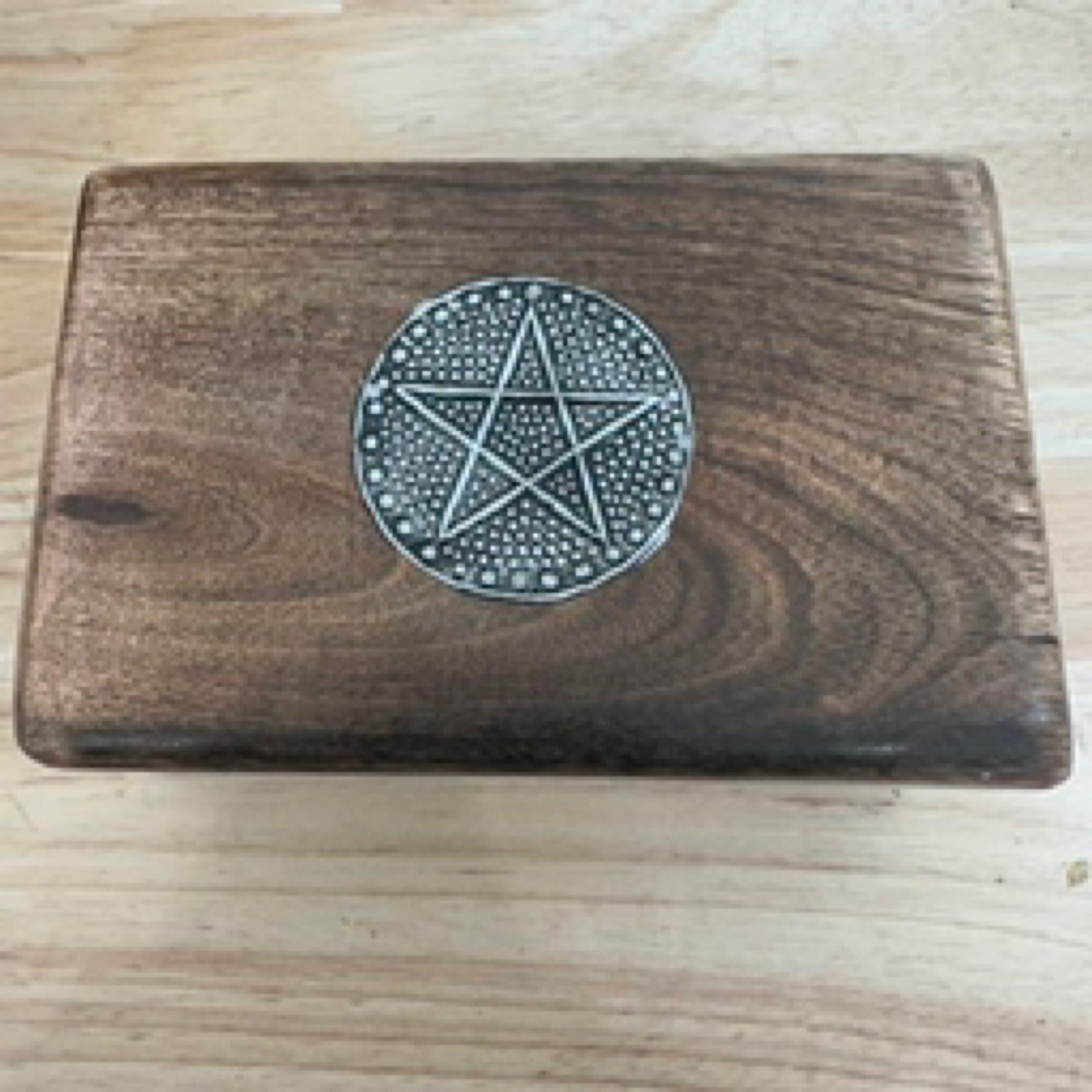 Pentagram Inlay Wooden Box 17 x 11 x 7cm