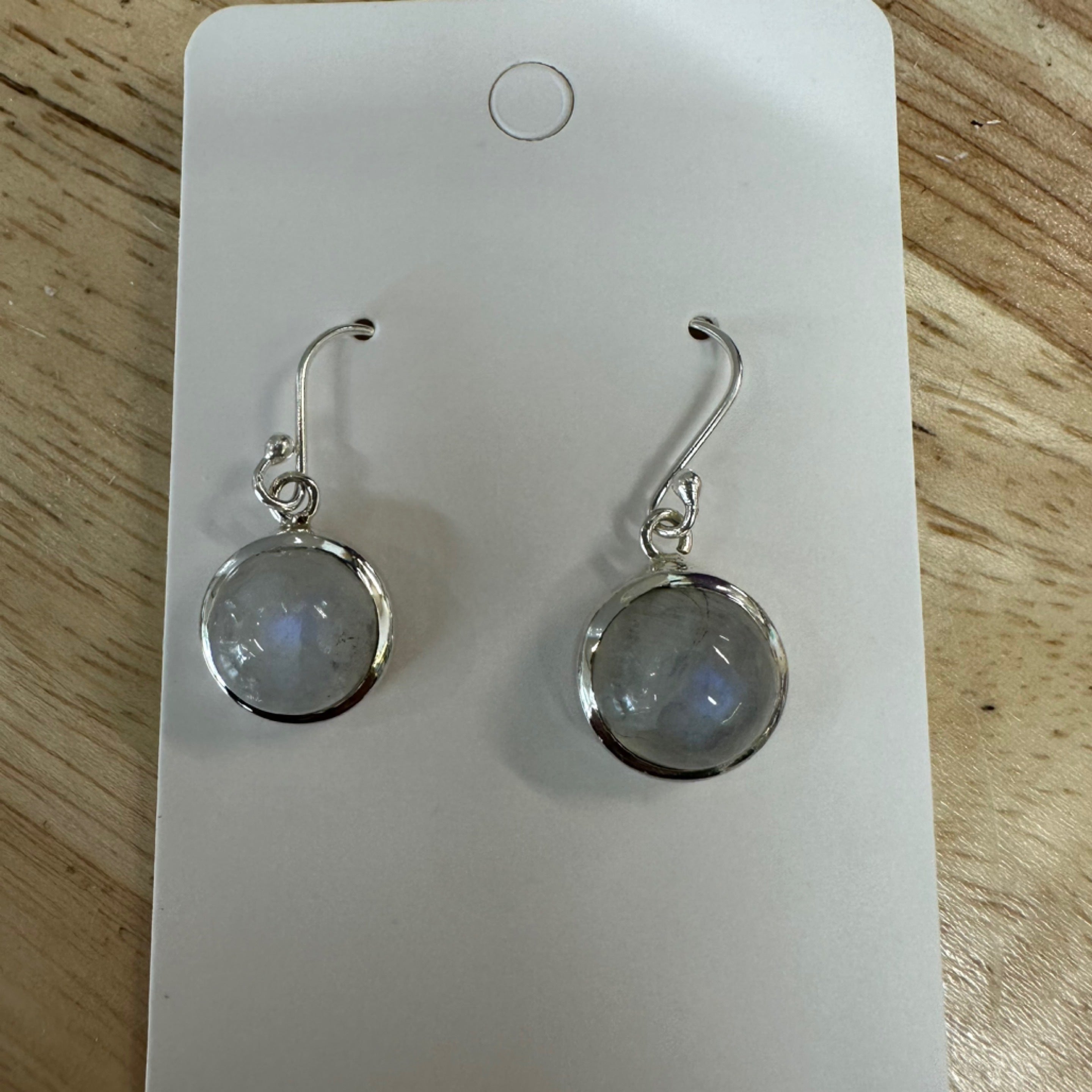 Moonstone Round Drop Earrings