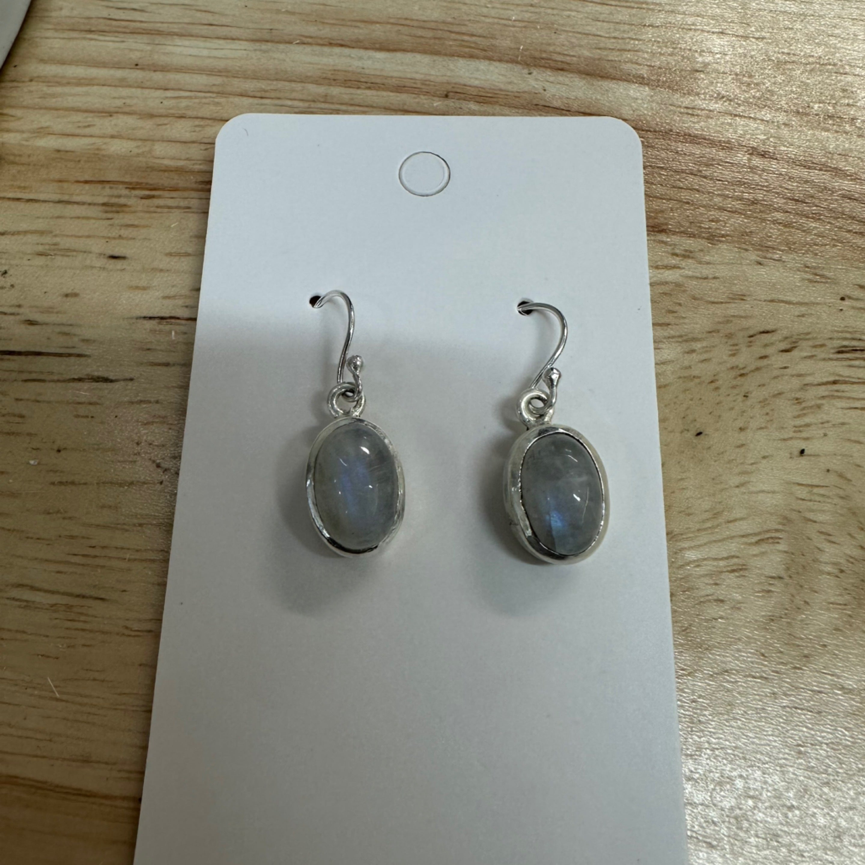 Moonstone Oval Drop Earrings