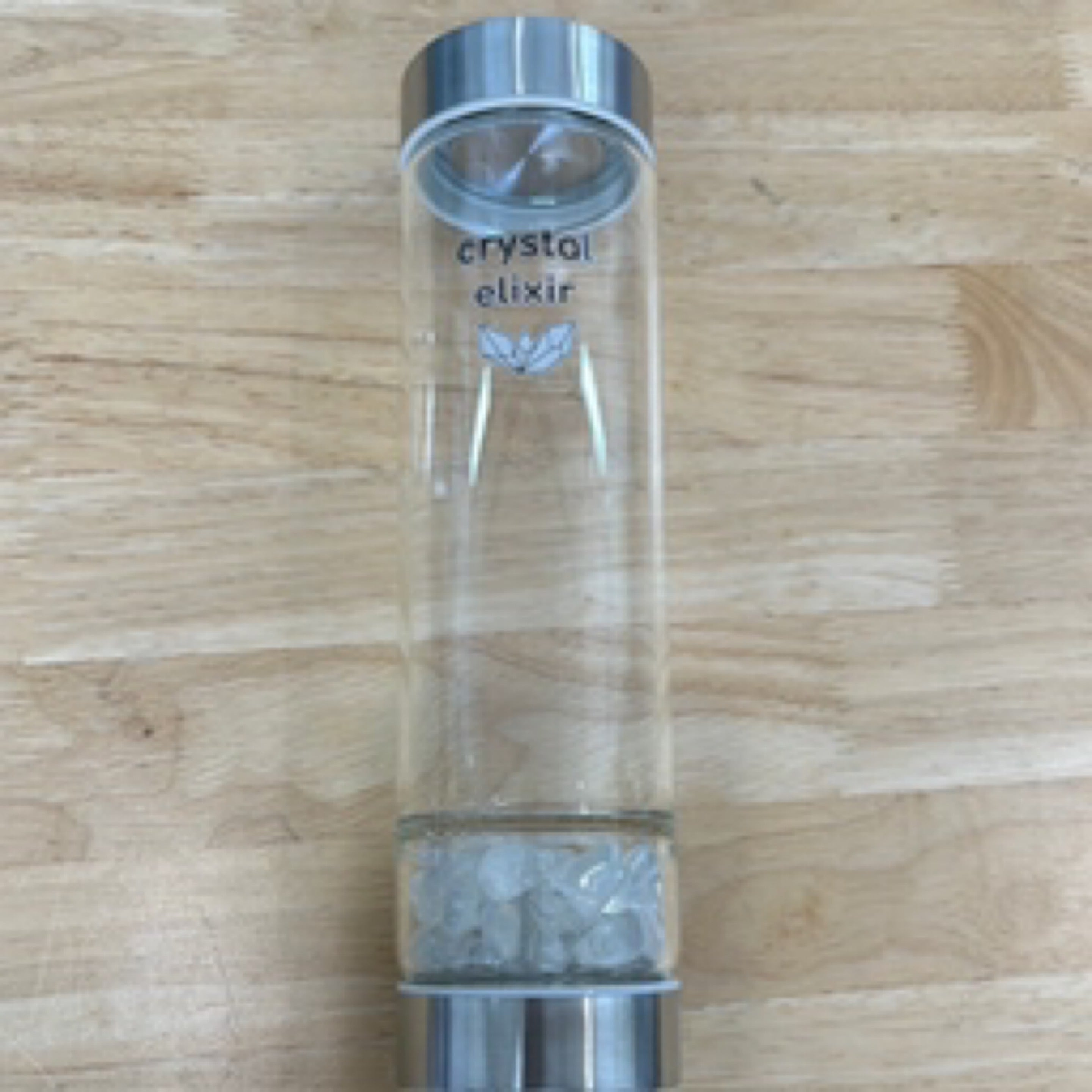 Clear Quartz Crystal Elixir Water Bottle