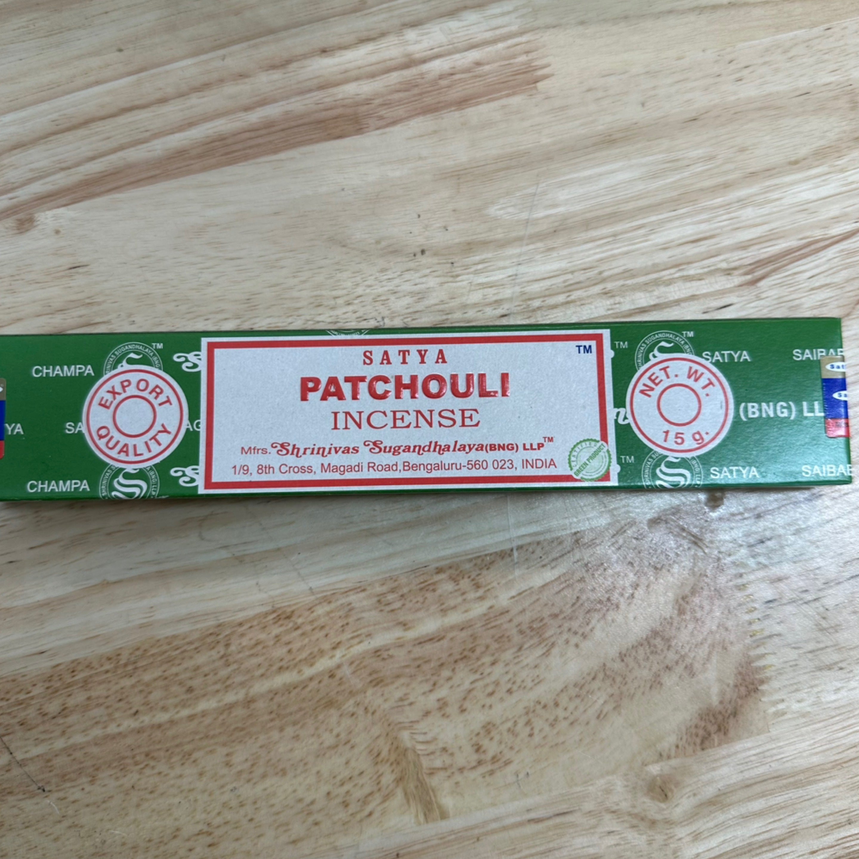 Patchouili Incense Sticks Satya 15g