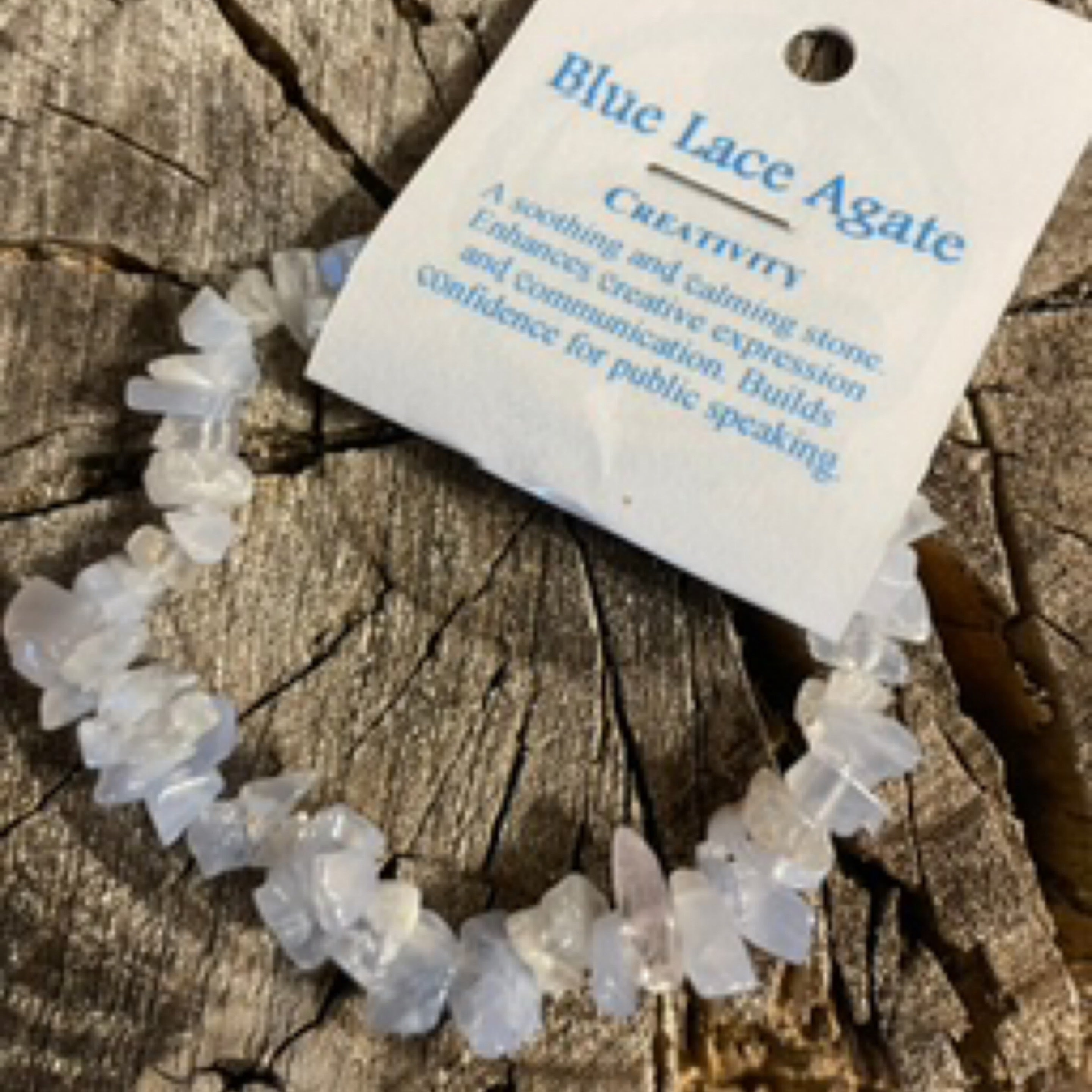 Blue Lace Agate Chip Bracelet