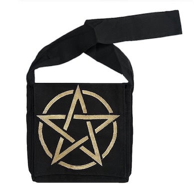 Gold Pentacle Symbol Bag with Cover Flap
