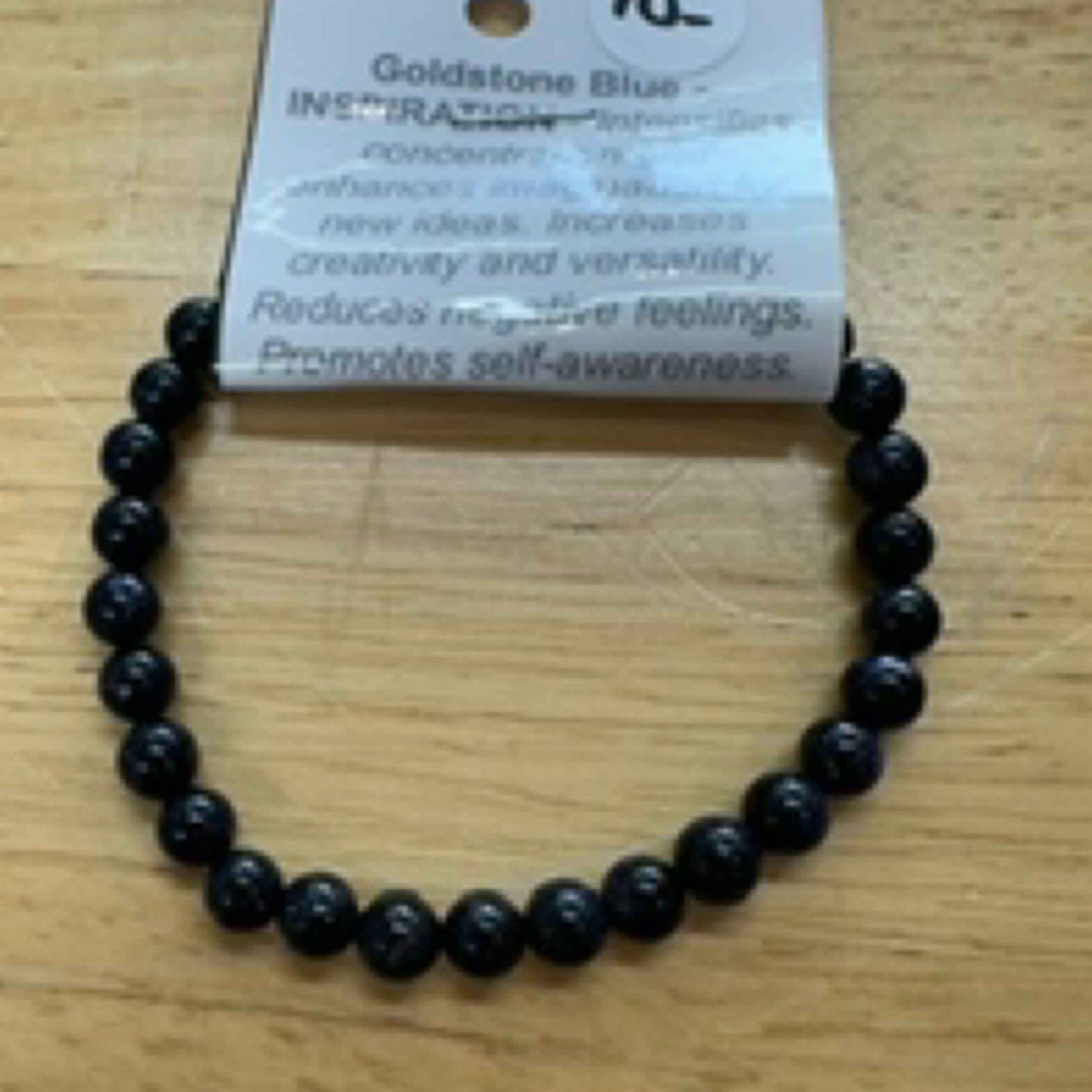 Goldstone Blue Bead Bracelet 6mm