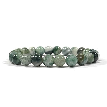 Moss Agate Bead Bracelet 6mm - Immune System
